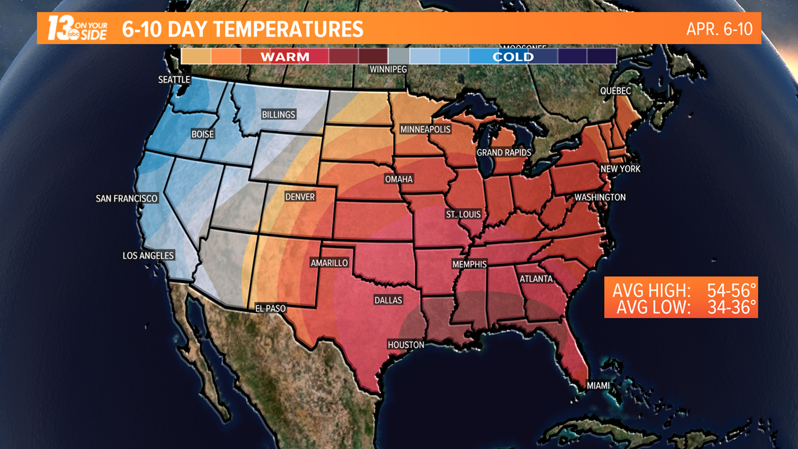 Warm it up! Early April temperatures trend to the 60s, possibly 70s ...