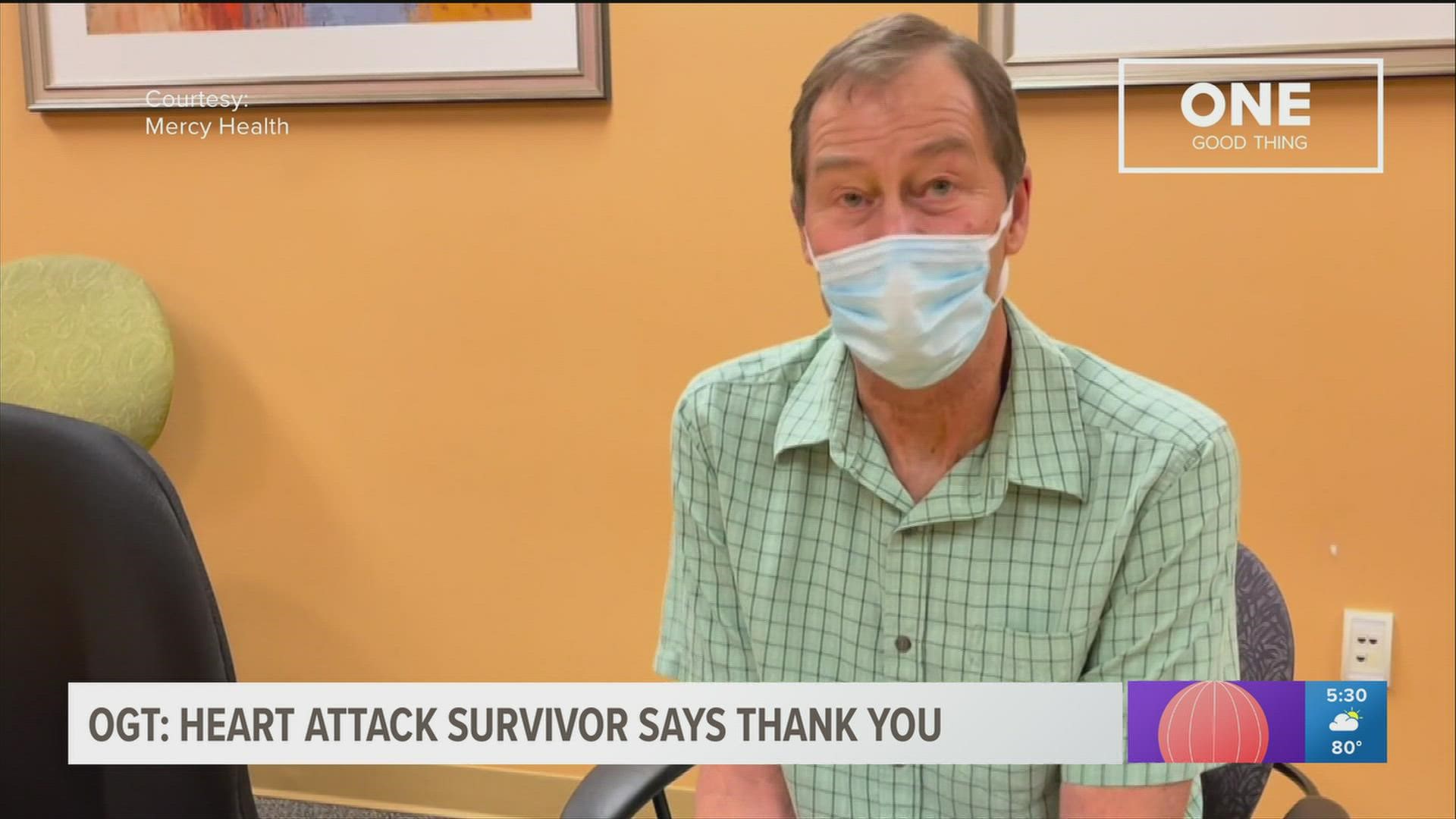 Man thanks healthcare workers who saved his life earlier this year.