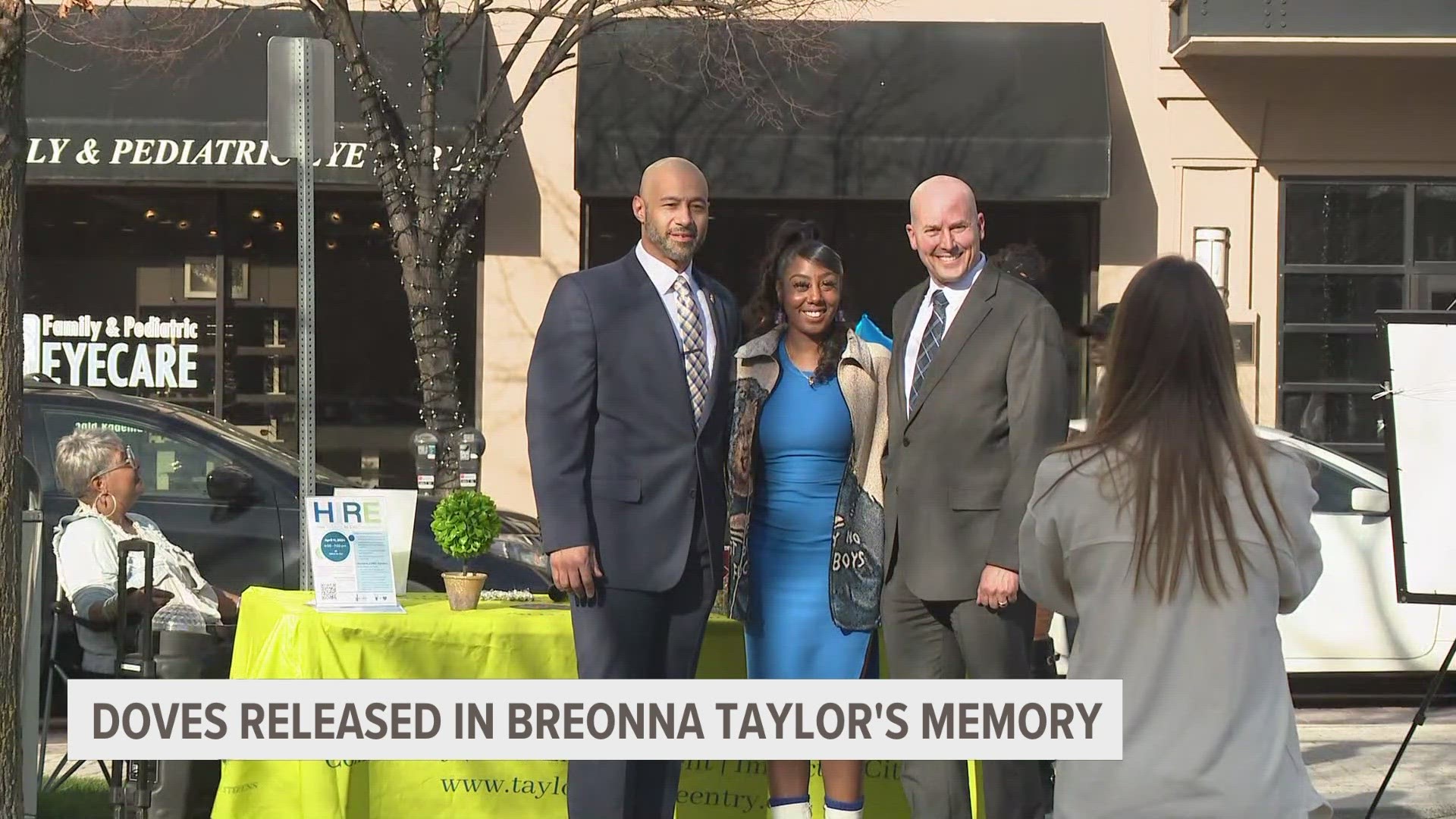 Breonna Taylor's family honored her memory by releasing doves in downtown Grand Rapids.
