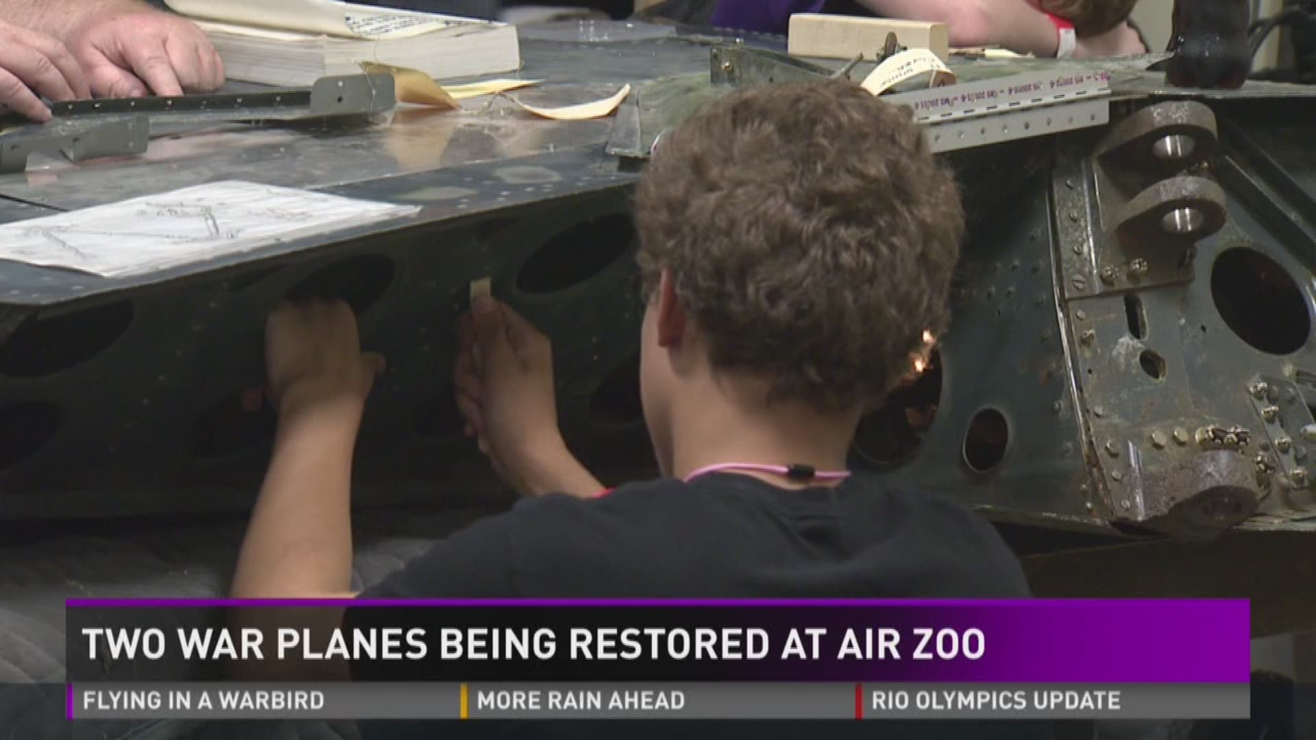 Two war planes being restored at Air Zoo