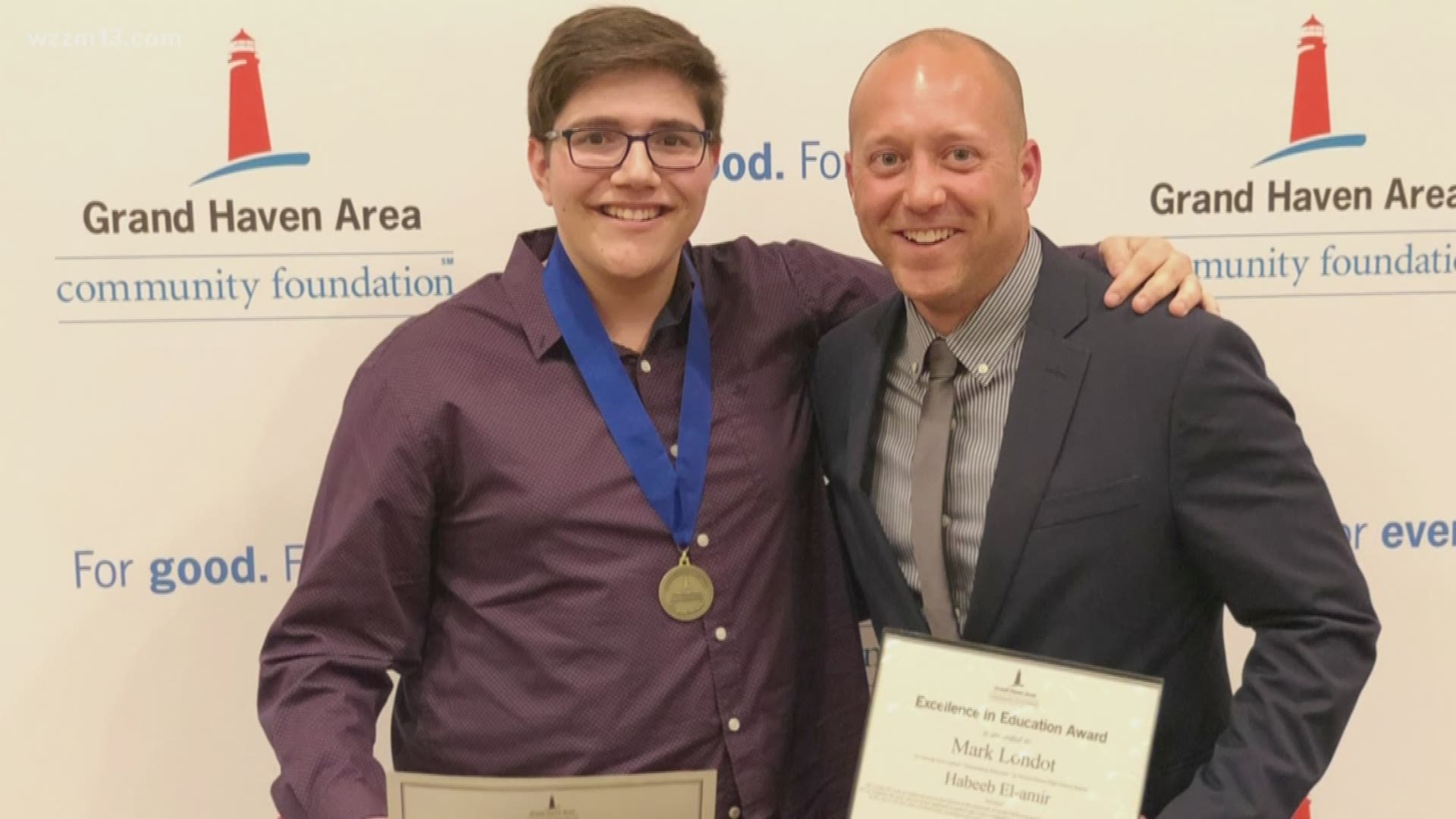 The Grand Haven Area Community Foundation hosted their "Excellence in Education" program recently. The top 10% of high school seniors at Grand Haven, Spring Lake and Western Michigan Christian High Schools were invited to attend, along with the educator that most influenced their school career.