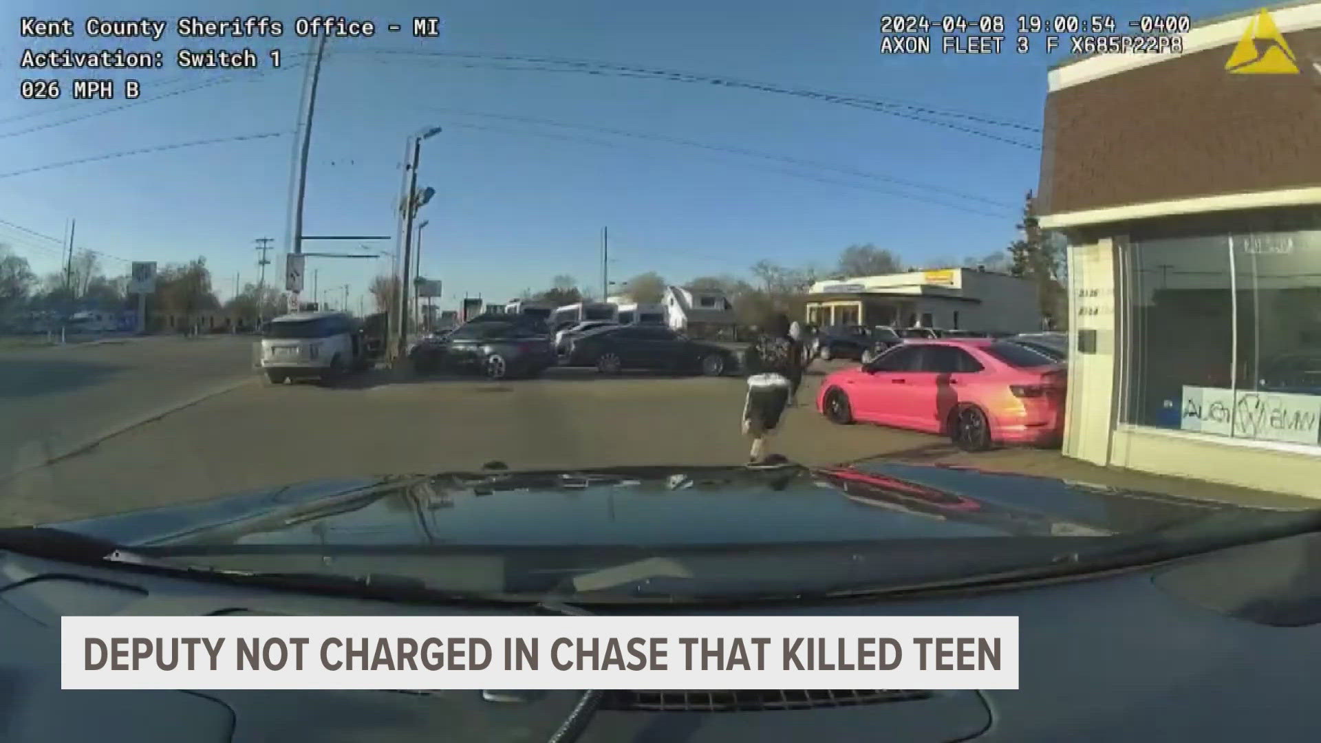 Riley Doggett, 17, was hit by a deputy's patrol car during a police chase. The prosecutor is now charging the teen driving. The deputy will not face charges.