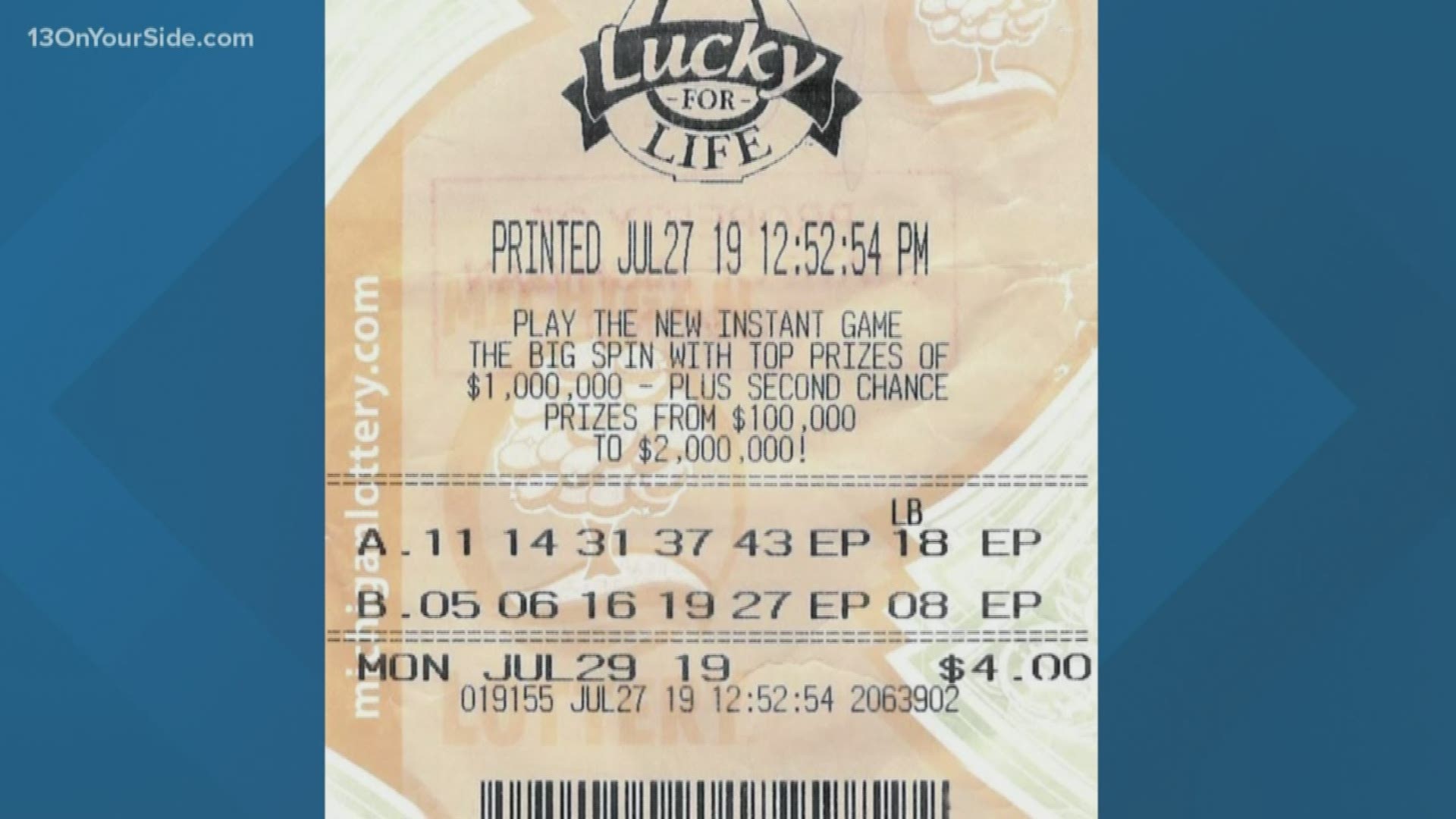 A Kansas woman is having an unforgettable vacation after winning $25,000 a year for life playing the Michigan Lottery's Lucky For Life game.