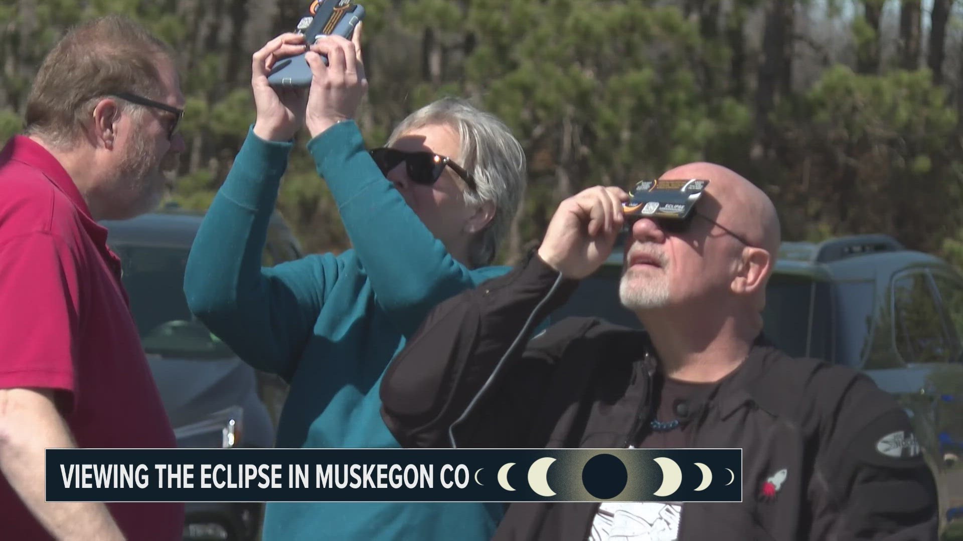 People went out to the Muskegon Astronomical Society's "Star Party" to get a view of the solar eclipse.