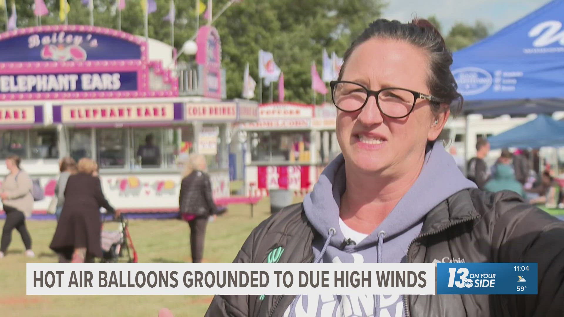 Wayland's hot air balloon festival stayed grounded Friday due to high winds.