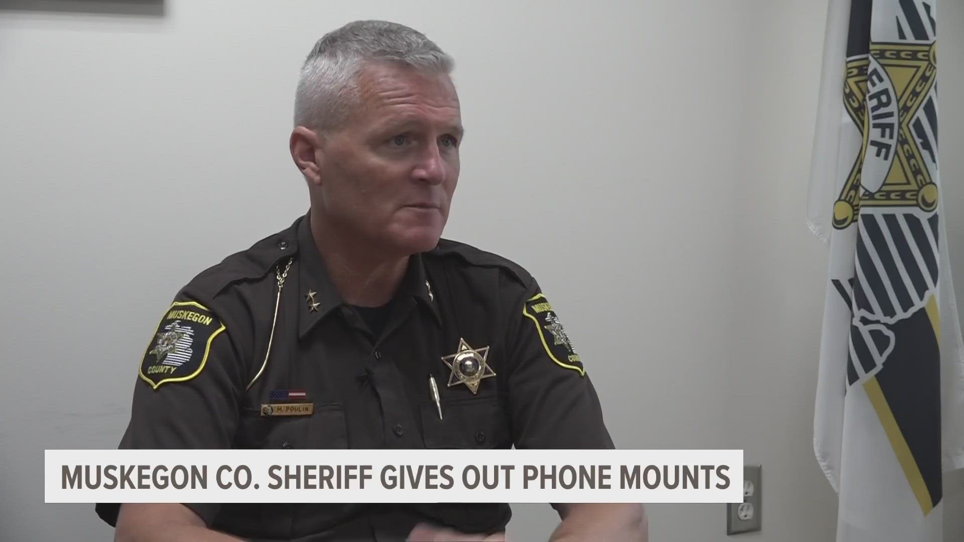 Sheriff Poulin said his office decided to purchase the mounts to hand out to people instead of ticketing them as people learn the new law.