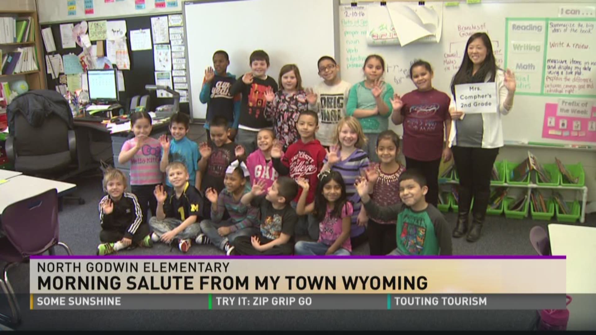 This is Mrs. Compher's second grade class from North Godwin Elementary.