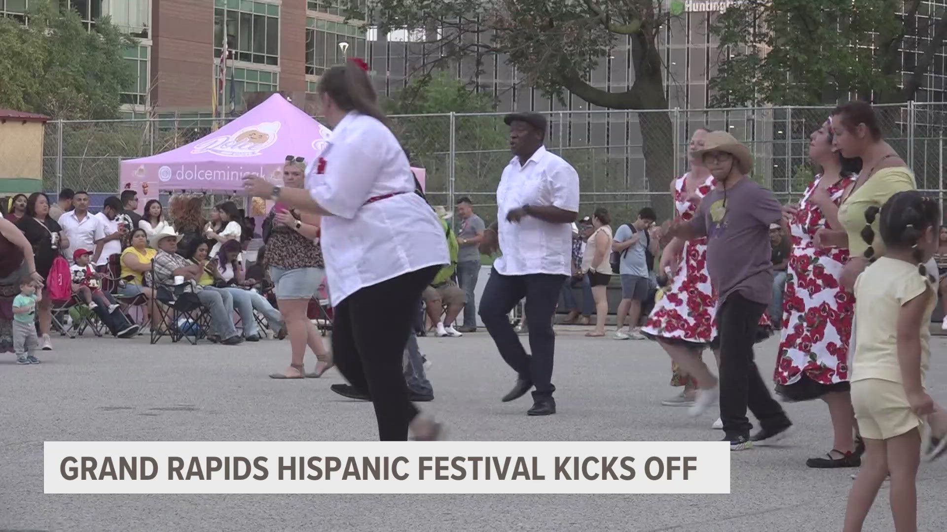 The group performed as part of the opening night of the Grand Rapids Hispanic Festival on Friday night.