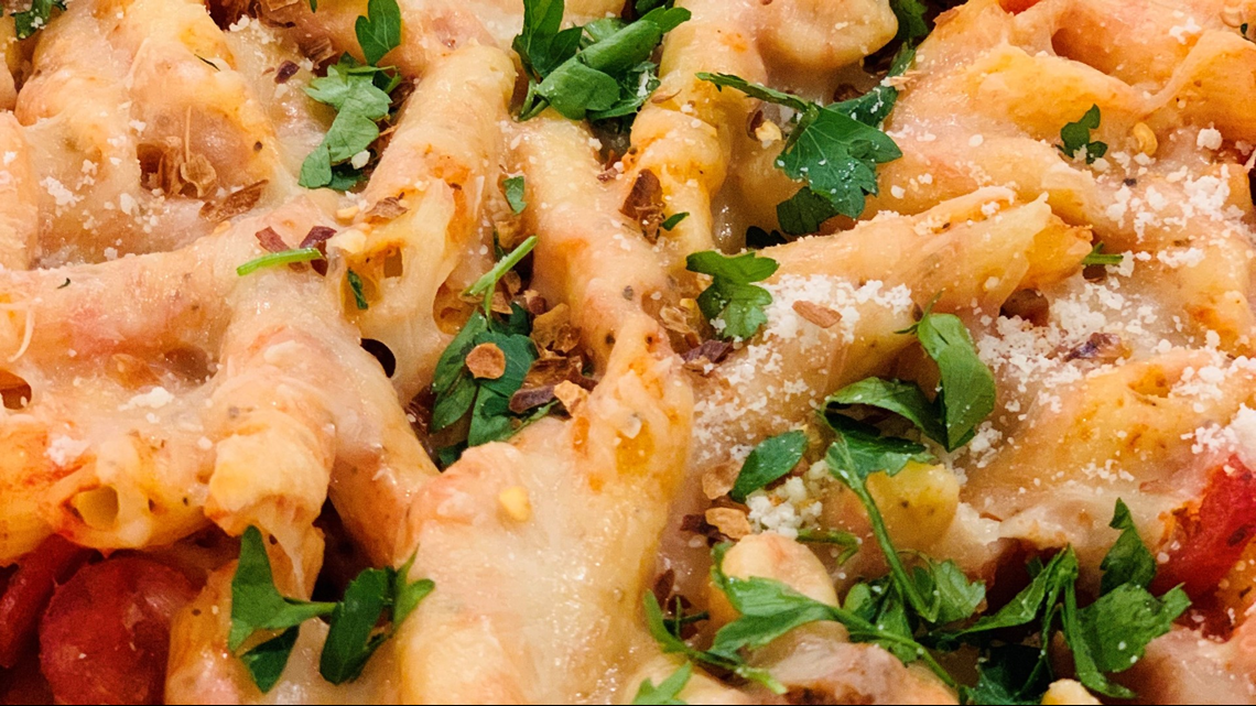 Supreme Pizza Pasta Bake