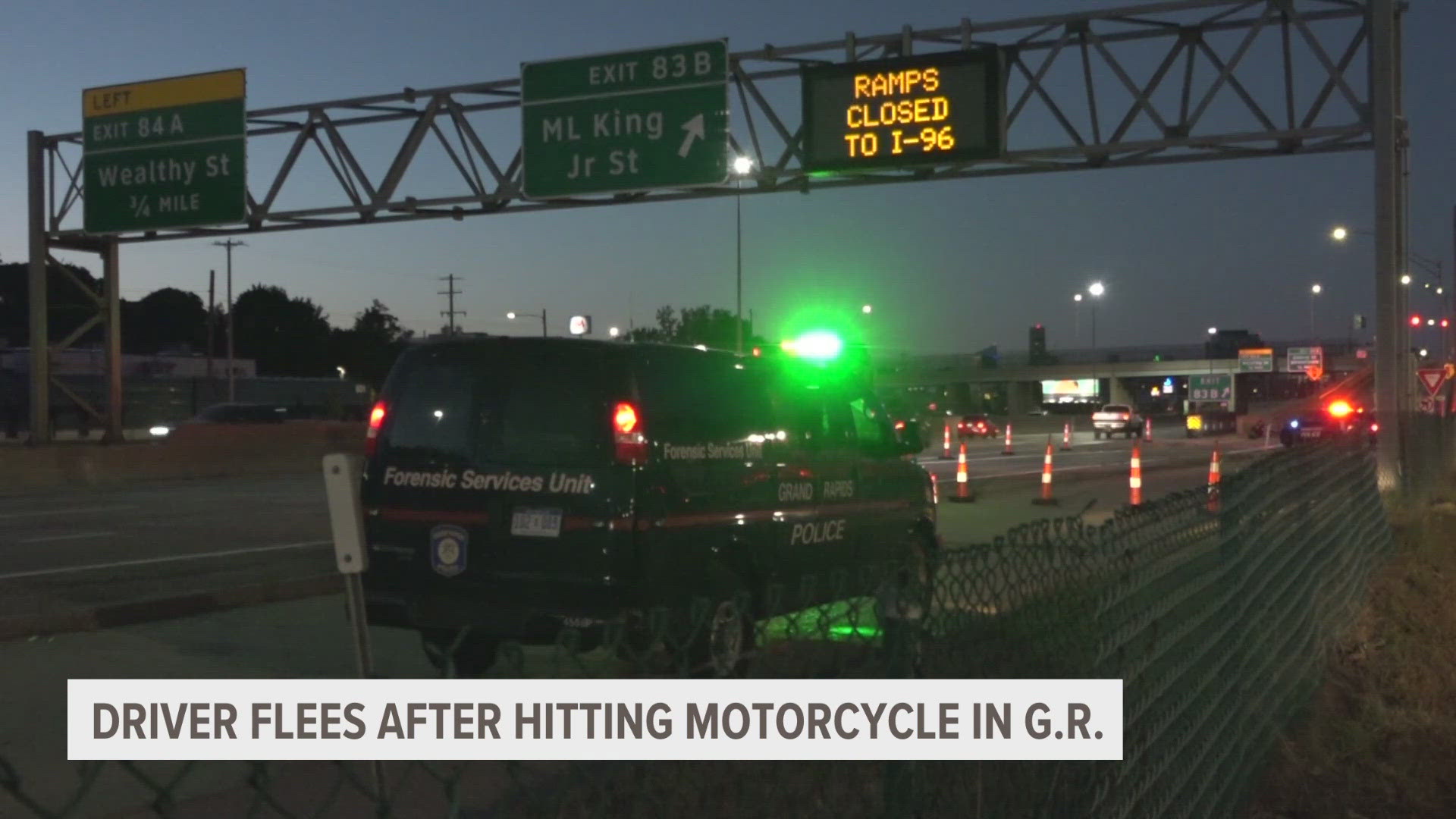 The Michigan Department of Transportation (MDOT) reported that the exit ramp was closed around 7:20 p.m. The ramp reopened just after 9:30 p.m.