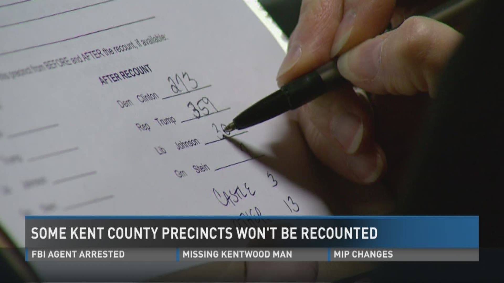 Some precincts in Kent County will not be recounted