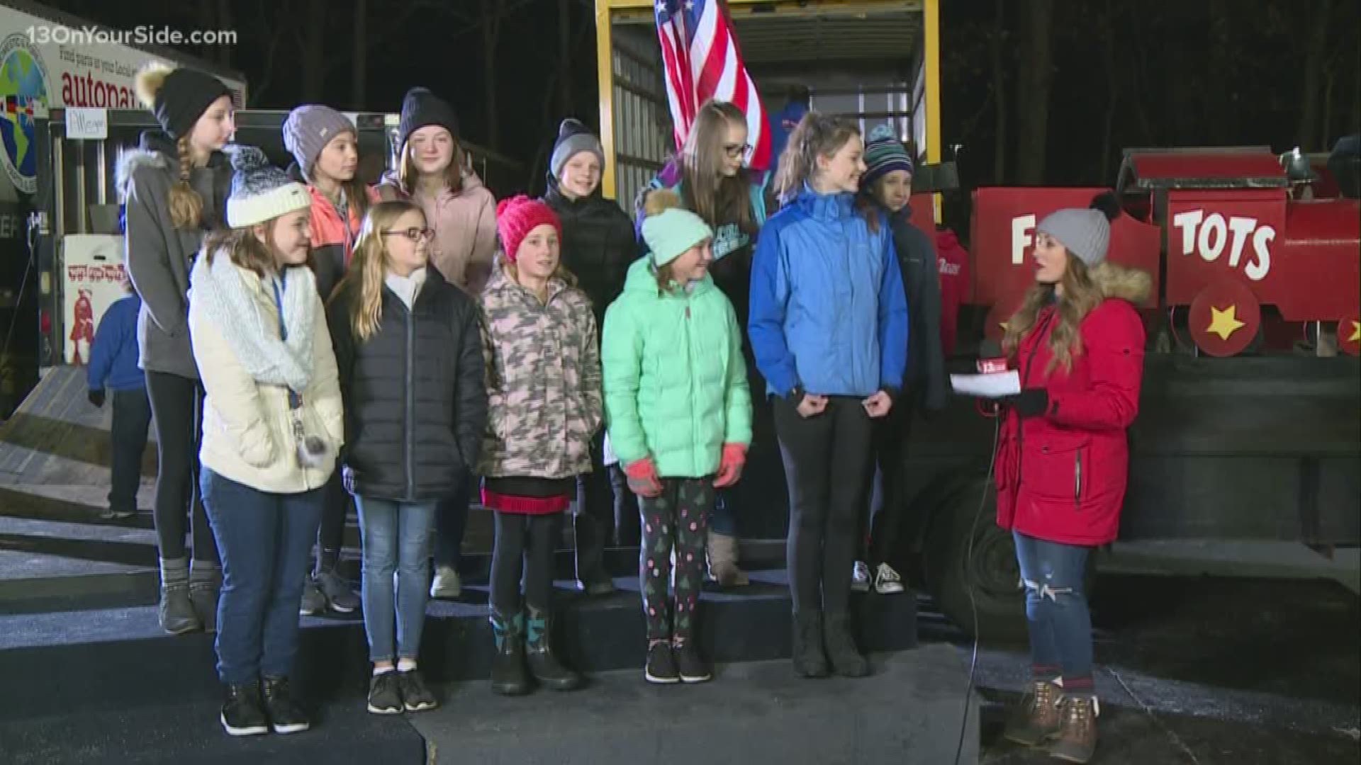 Students from Creekside Middle School in Zeeland joined 13 ON YOUR SIDE's Kamady Rudd to share how they gathered all the toys they'll donate to Toys for Tots.