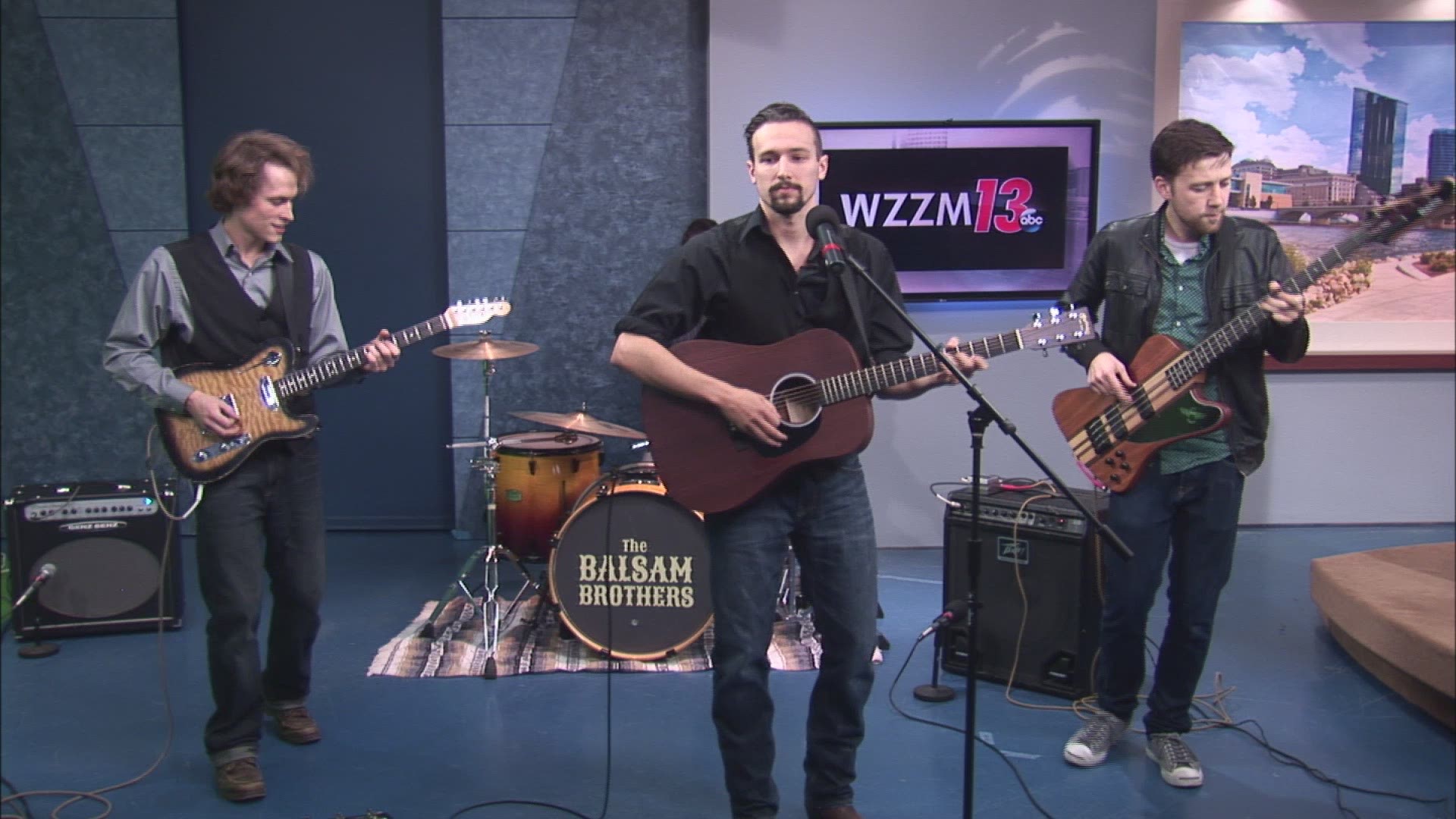 The Balsam Brothers perform on the WZZM13 Noon Newscast ahead of their joint show supporting Toys For Tots at the Intersection.