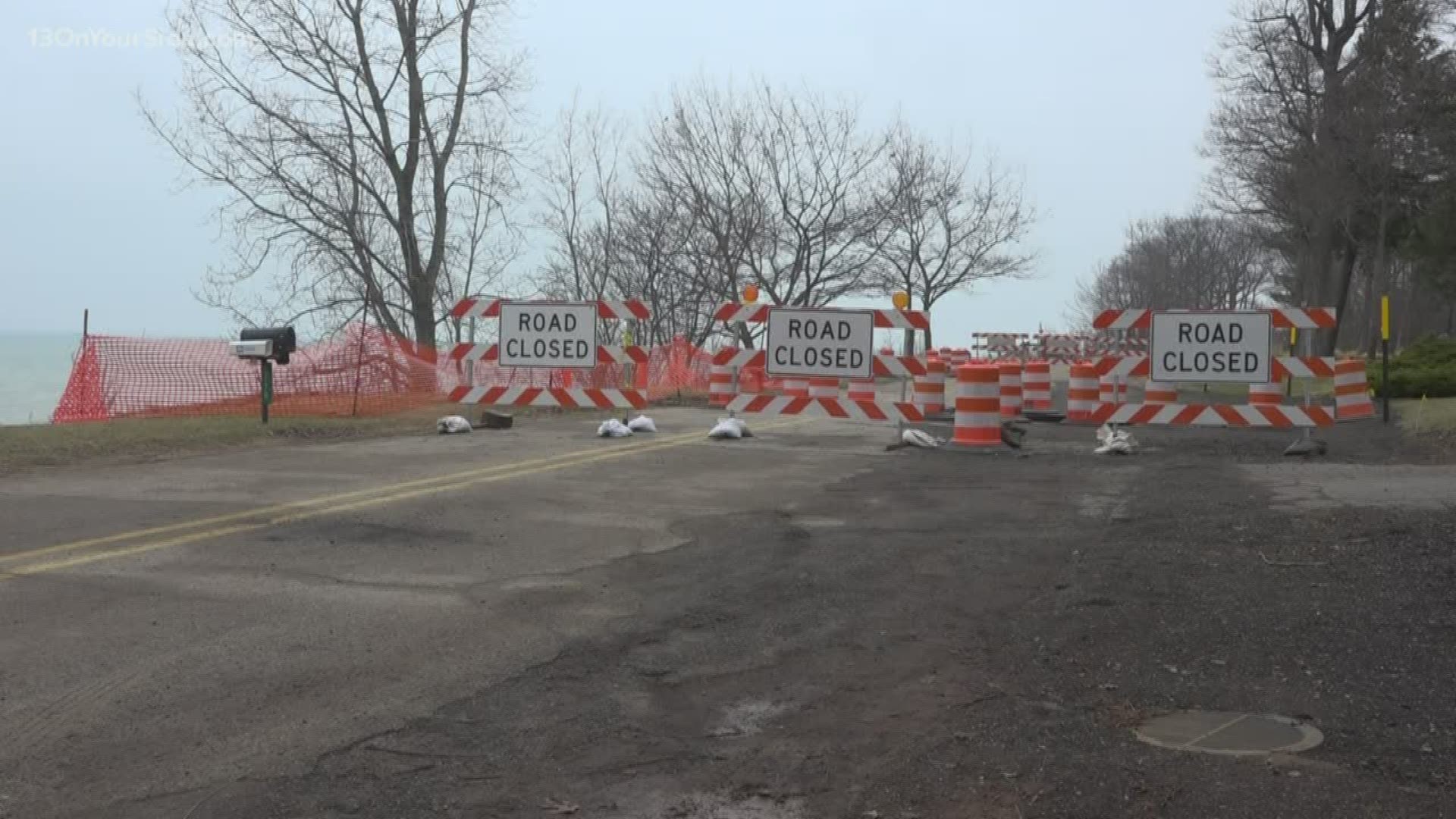 Ongoing problems with erosion has created a 10-foot sinkhole on Lakeshore Drive in Saugatuck Township.