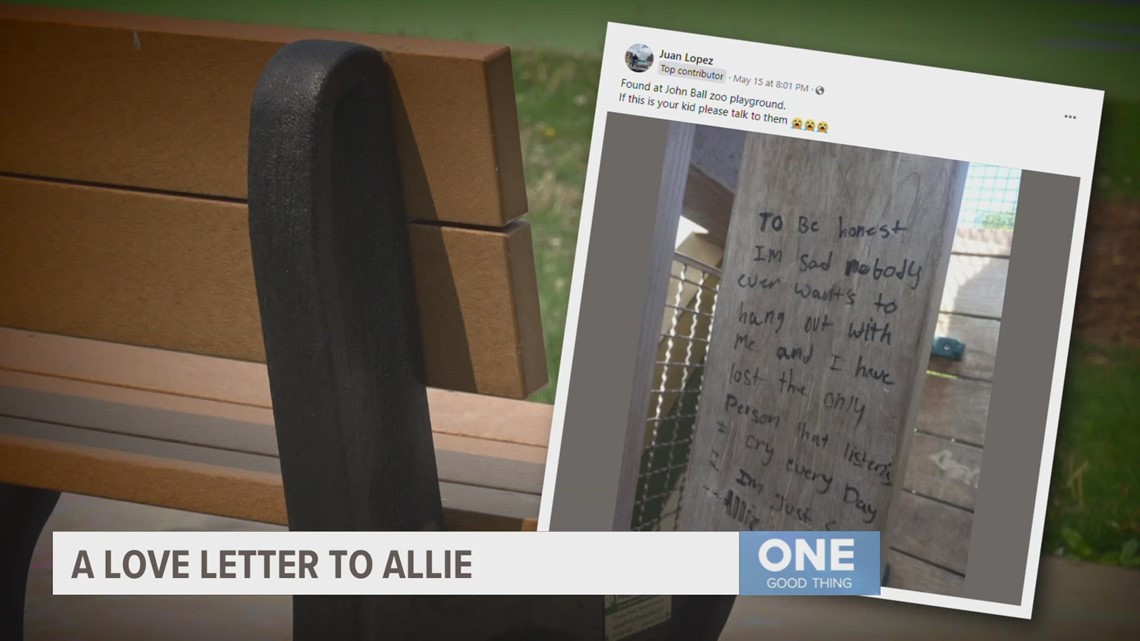Grand Rapids playground becomes a love letter to 'sad' girl named Allie