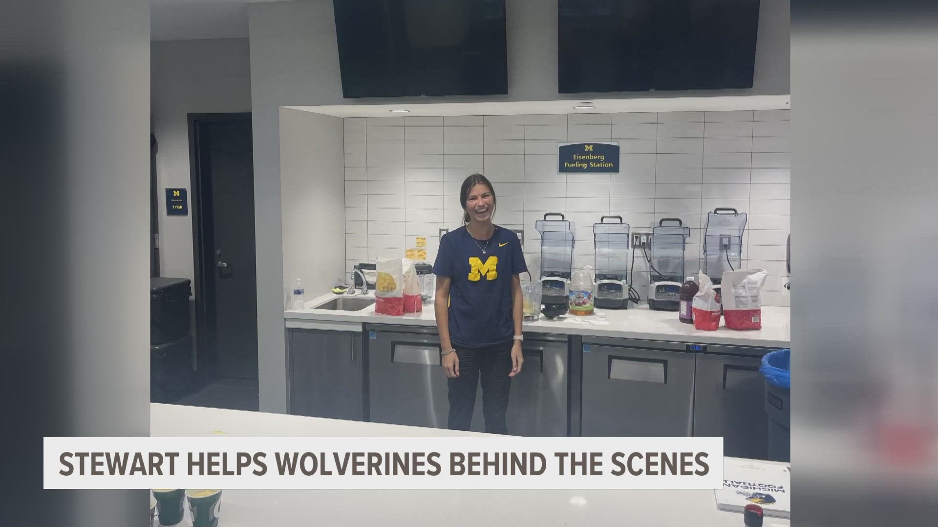 The former Norseman is responsible for restocking the facility, handing out waters at practices and making smoothies for the Wolverines.