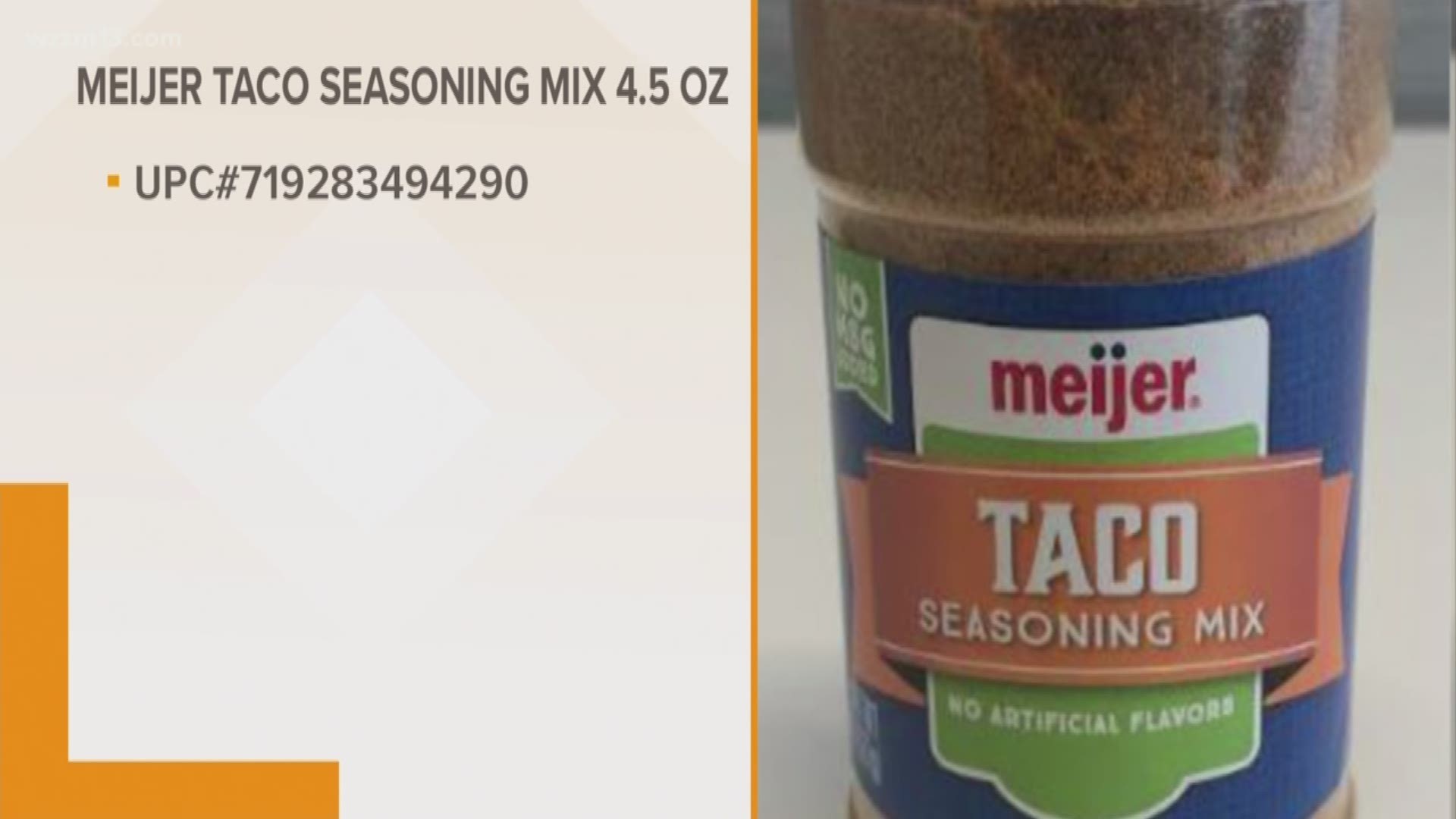 Meijer Taco Seasoning recalled