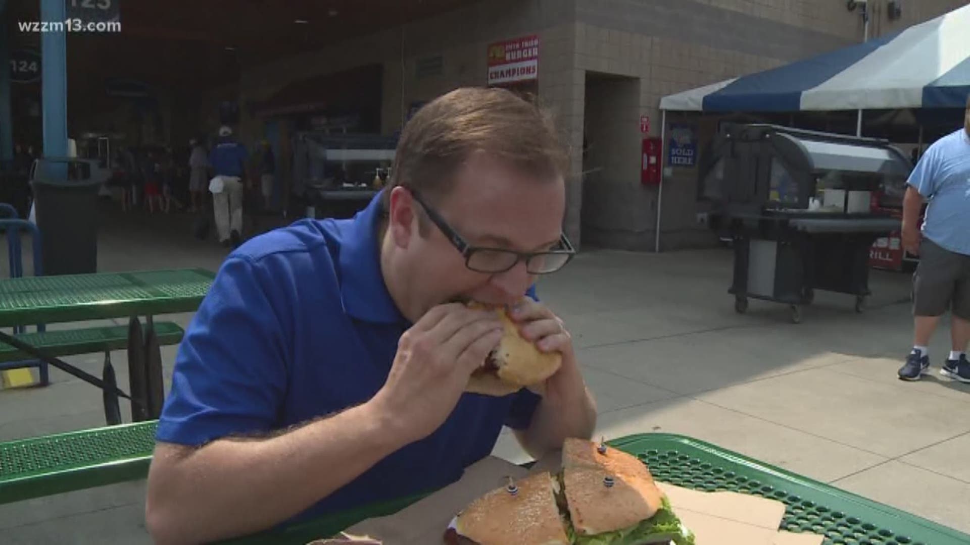 Mike Lacett takes on the Fifth Third Burger Challenge