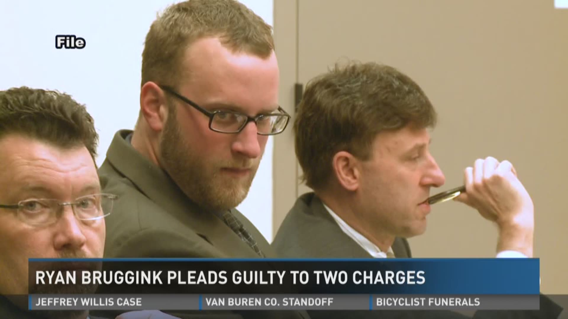 Ryan Bruggink pleaded guilty to charges for pornographic images sent to his phone by a 17-year-old girl.