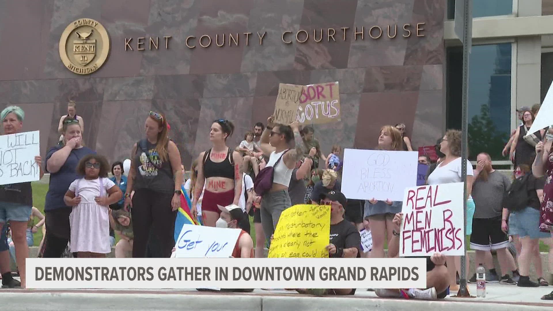 Hundreds gathered outside the Kent County Courthouse to protest the Supreme Court's decision to overturn Roe v. Wade.