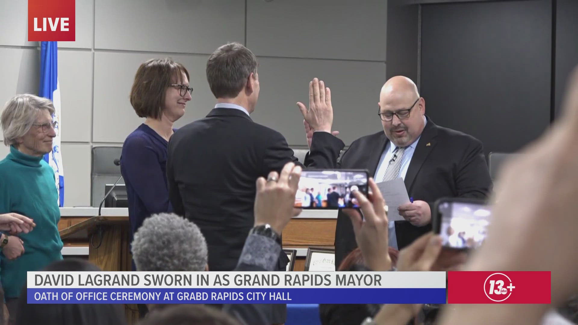 LaGrand is taking over the office from Rosalynn Bliss. He complimented the work she did in her 8 years in office and spoke excitedly of the future.