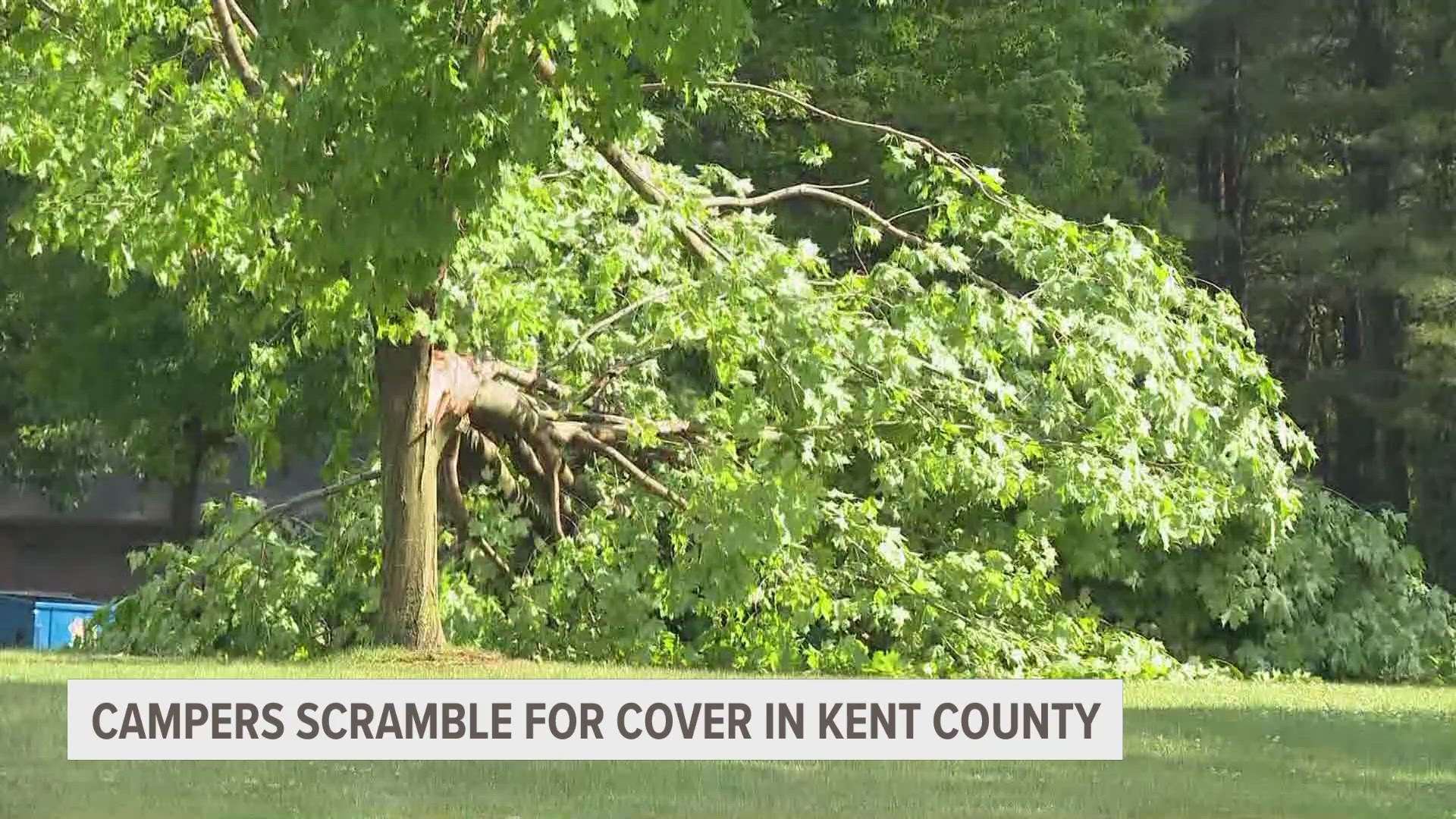 Thursday's storms caught many by surprise including campers in Northern Kent County who were forced to take cover in a bathroom for protection.