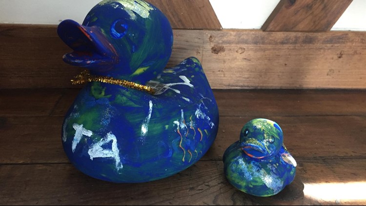 Blue Rubber Ducks Show Support For Mid-Michigan Artist