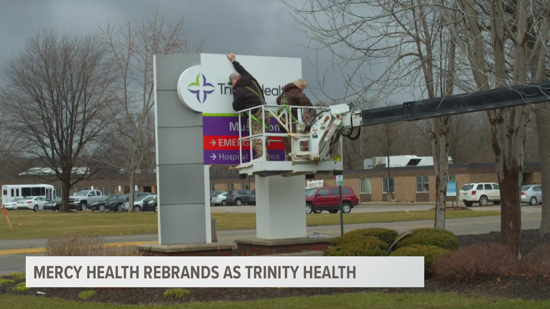 You'll soon begin seeing the new signs on both Trinity Health Muskegon and Trinity Health Saint Mary's.