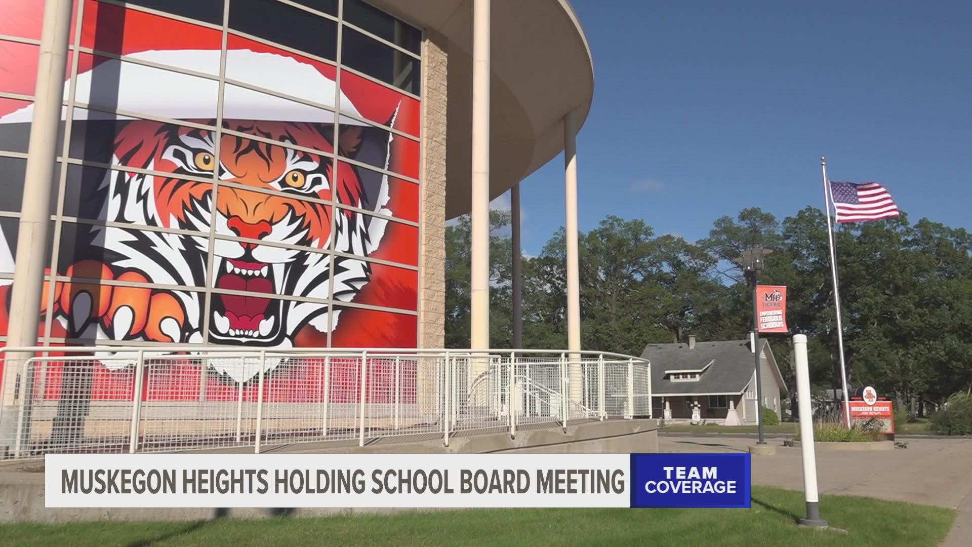 Monday's protest came ahead of a special meeting at the High School.