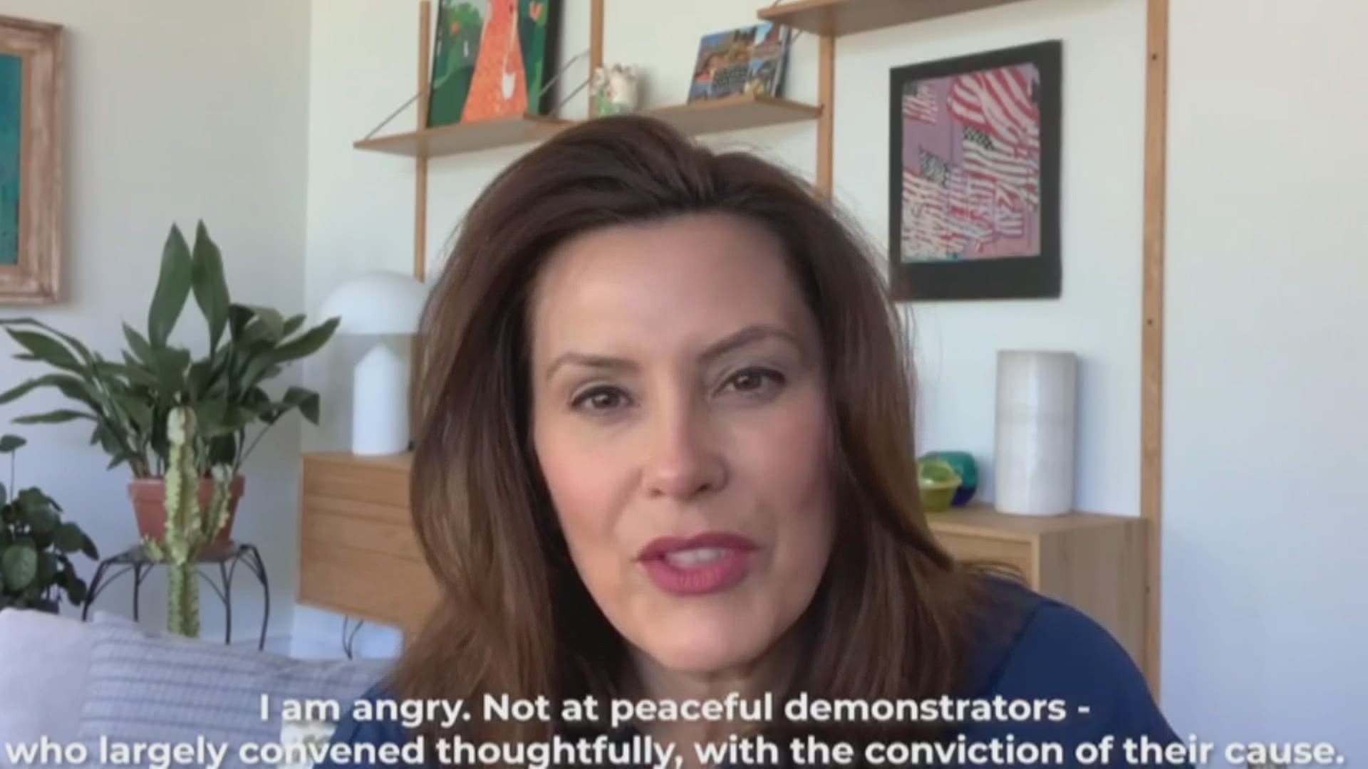 Governor Gretchen Whitmer spoke out  in response to the weekend's demonstrations.