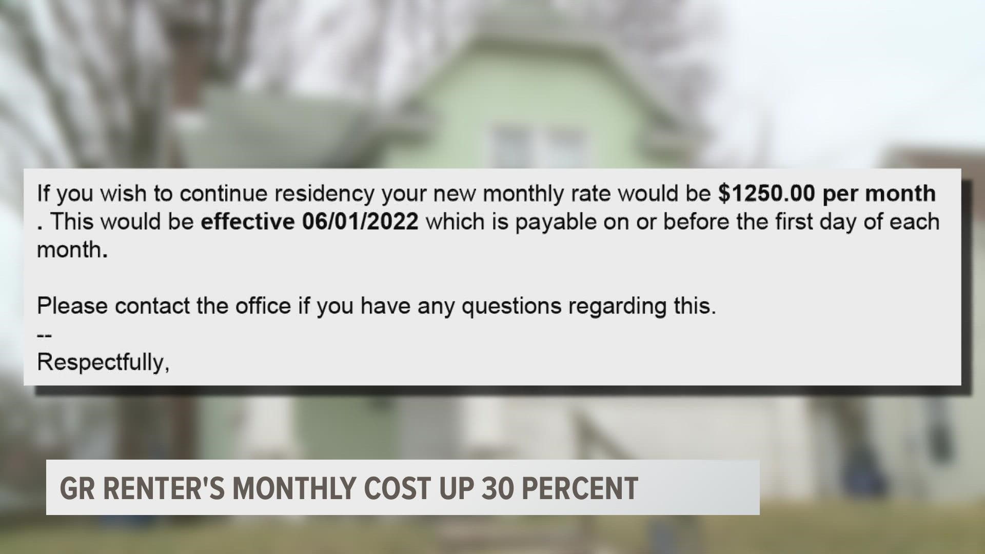 Samantha Andrade paid $950 for years. If she stays past June, rent will jump up to $1,250.