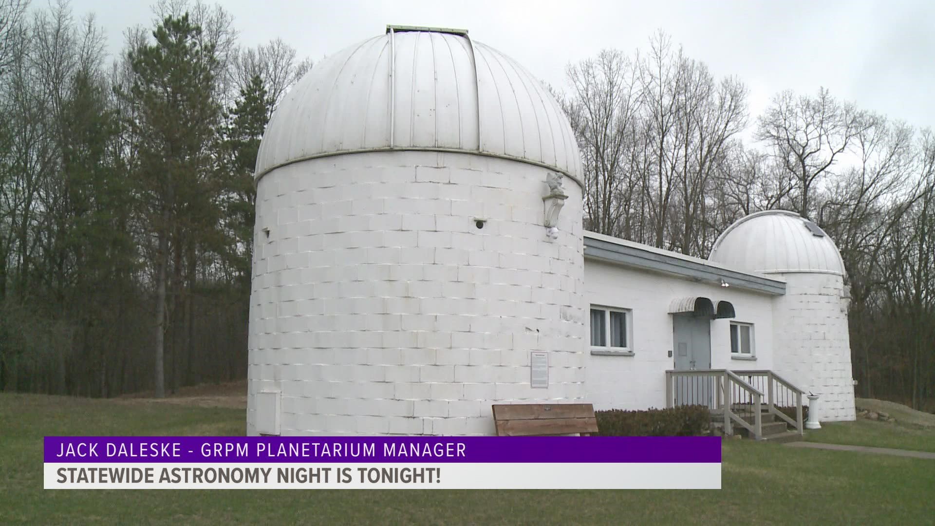 As part of the Michigan State University Science Festival, the Grand Rapids Public Museum and Veen Observatory are hosting an astronomy night Friday.