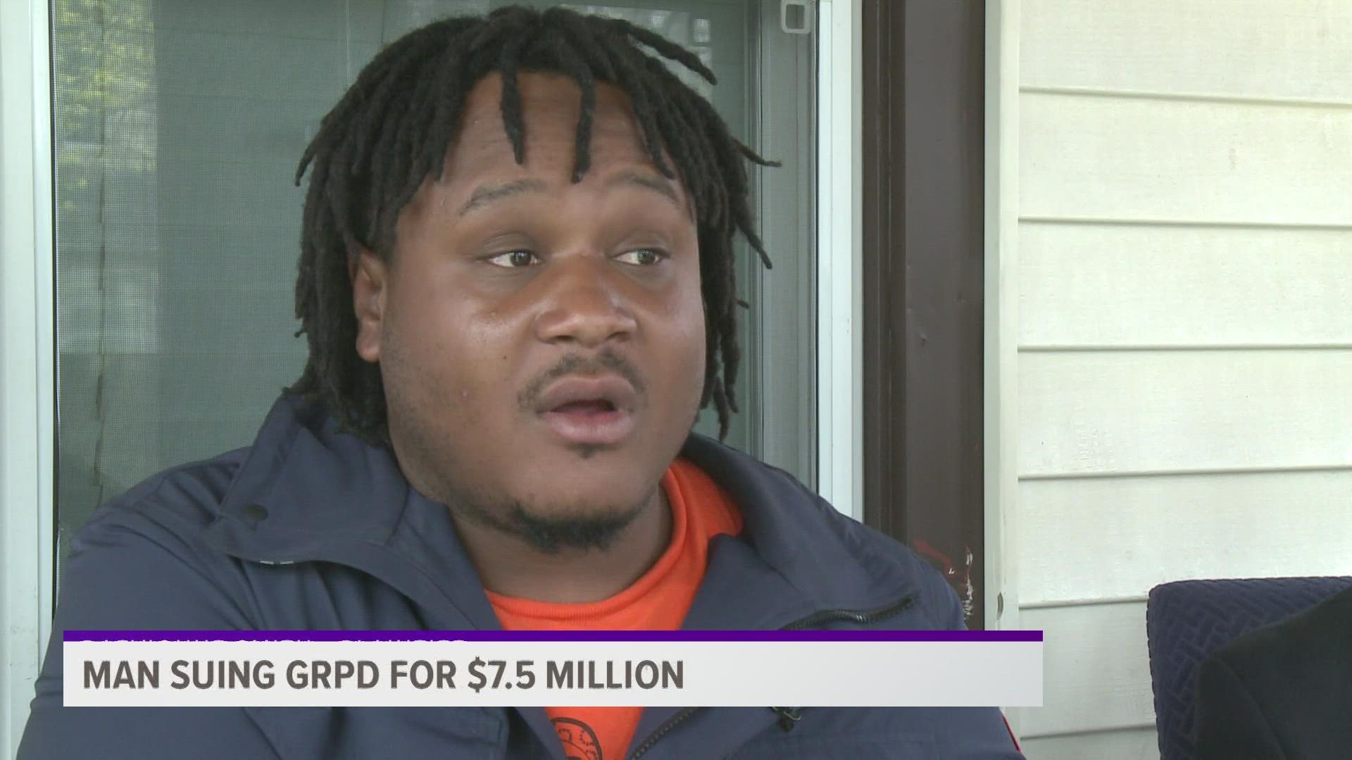 A Grand Rapids man is filing a lawsuit against the Grand Rapids Police Department, one of their officers and the city for $7.5 million.