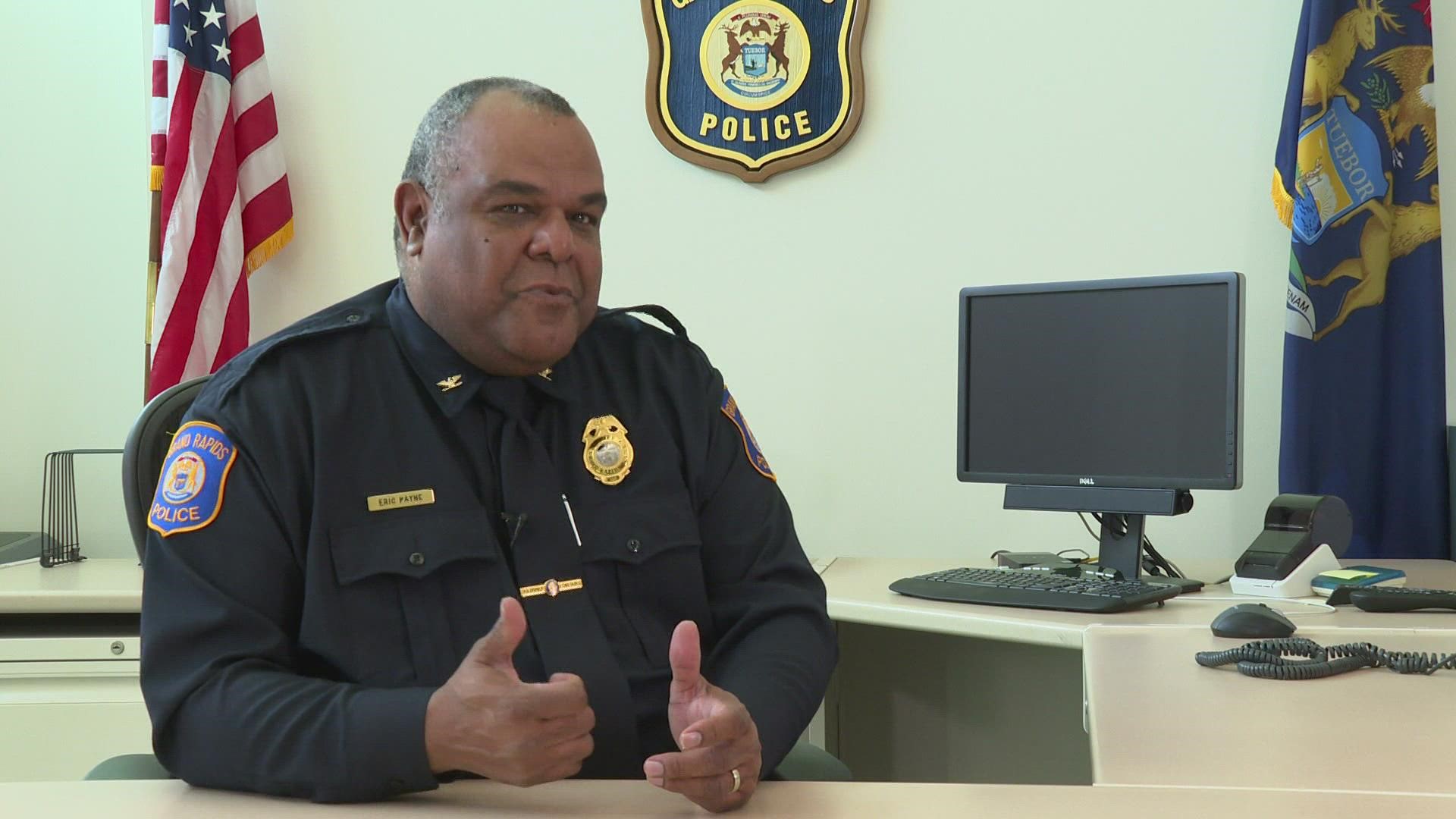 After more than 30 years working in the Grand Rapids Police Department, Chief Eric Payne's last day is Friday.