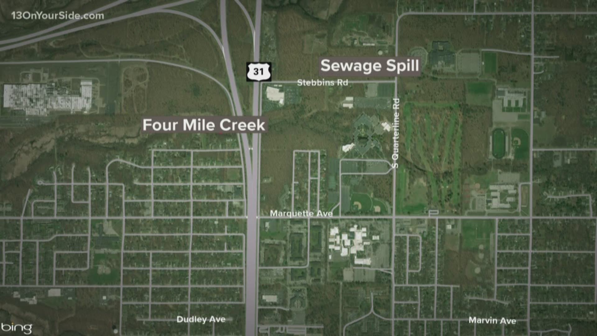 It was previously reported that more than 130,000 gallons of sewage were spilled, but it was later determined to be 20,000 gallons.