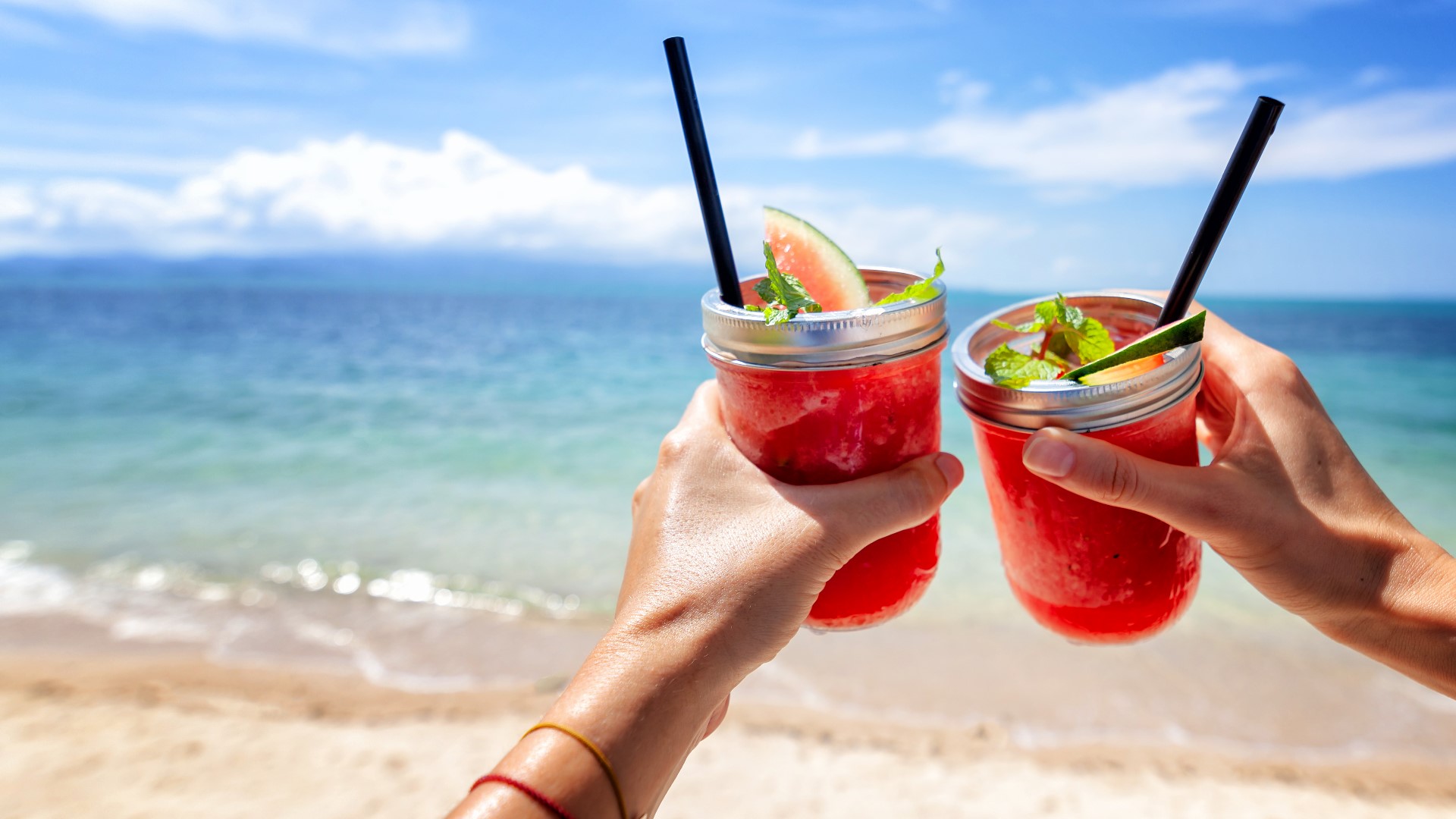 Wish you were in the warm sun on a beach somewhere?  Here's a couple of cocktails to give you a taste of the tropics.