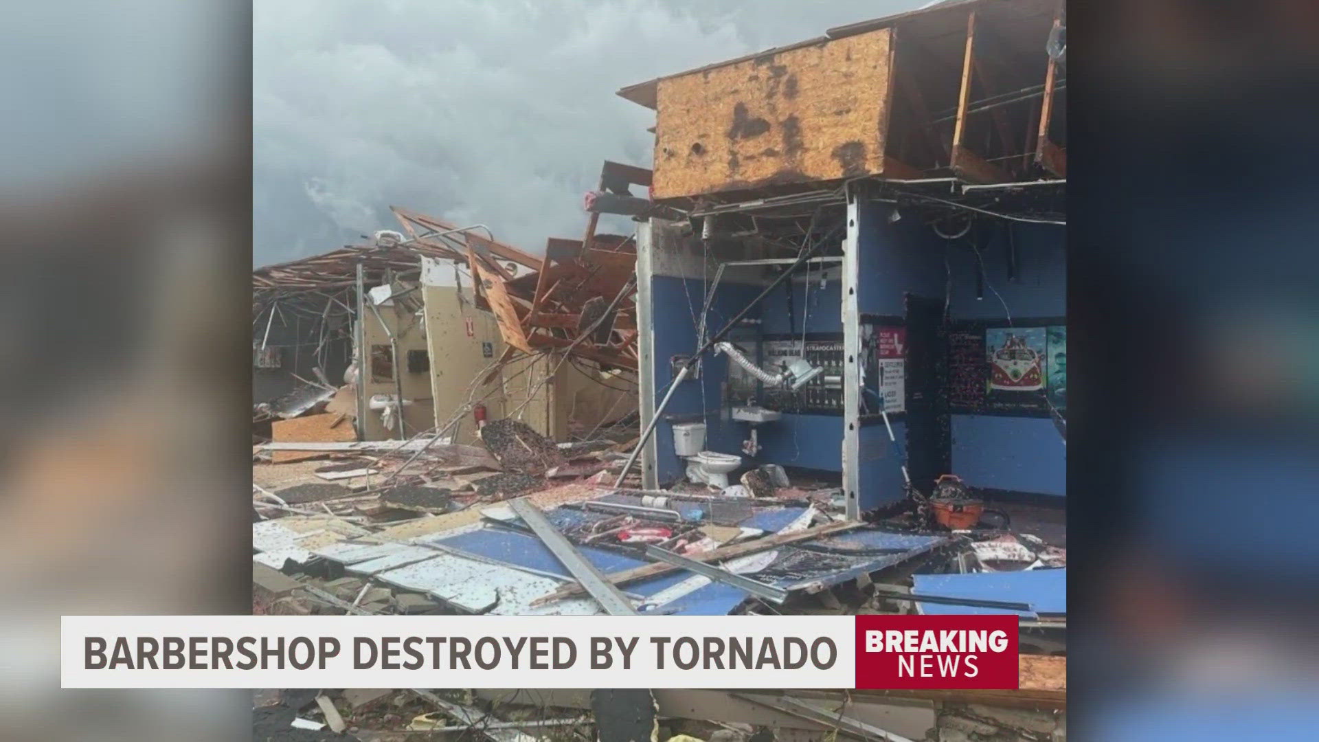 Jude's Barbershop in Portage was destroyed Tuesday as multiple tornadoes hit the Portage area.