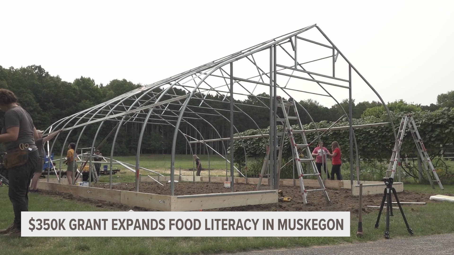 School districts in Muskegon County are getting thousands of dollars to teach kids about healthy eating, with one school building its own gardening hoophouse.