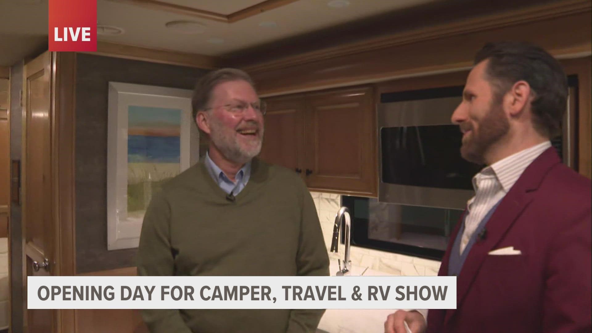 Visitors can see 100 RV lines from a dozen dealers, as well as accessories and camping necessities.