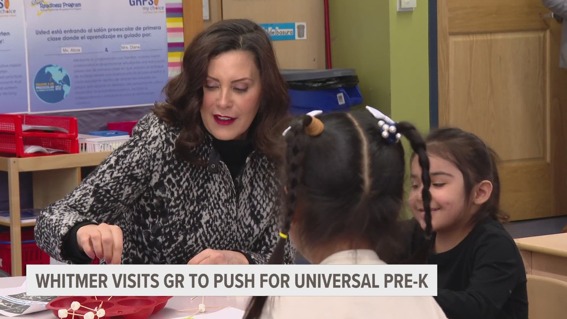 Gov. Whitmer visits Grand Rapids to push for statewide universal free pre school