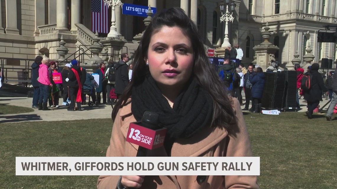 Whitmer, Giffords push for common sense gun reform during rally at Michigan's capitol