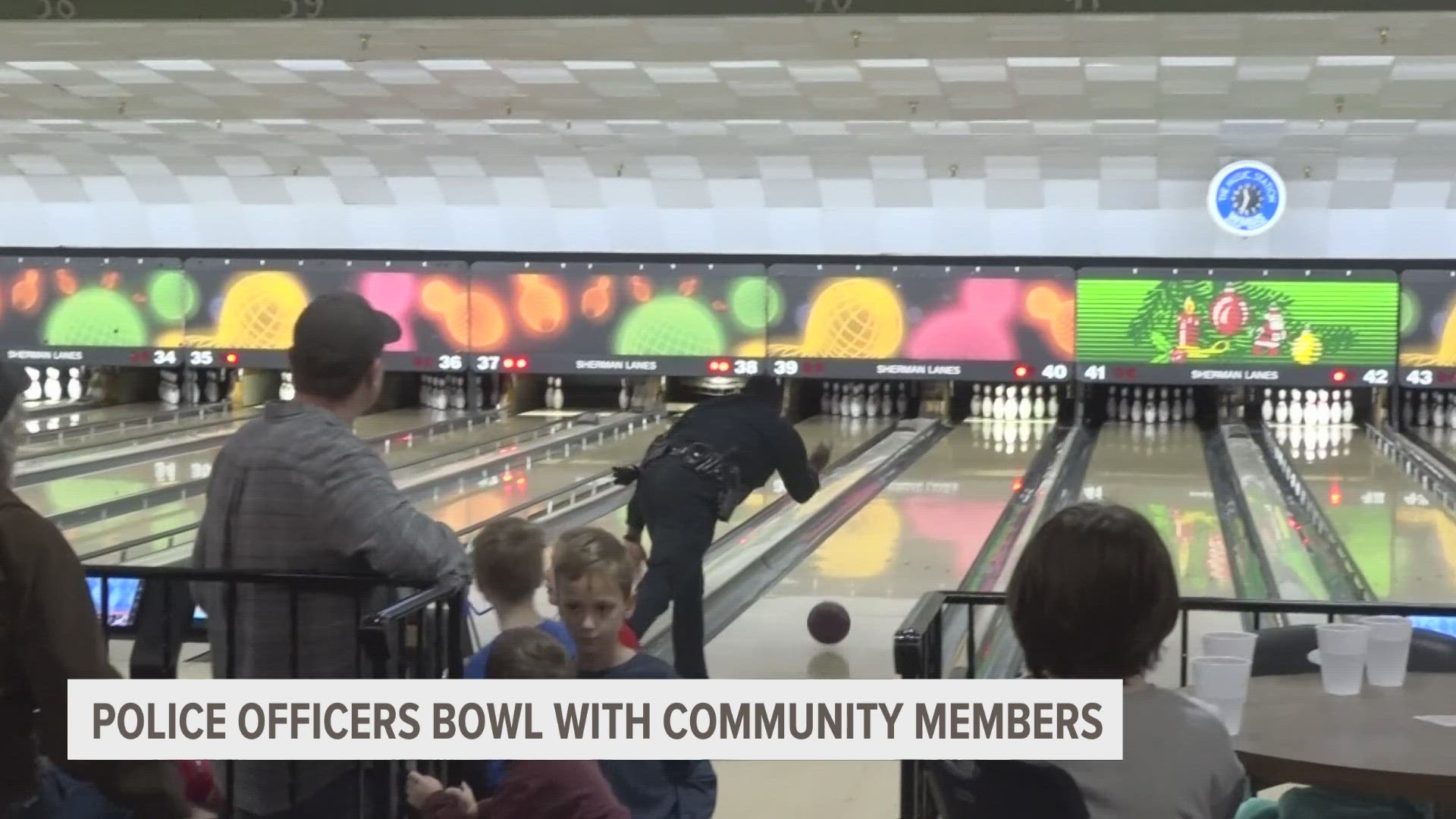 Sherman Bowling Center was filled with officers from Norton Shores, Roosevelt Park and Muskegon Police Departments for the third annual "Bowling With the Blues."
