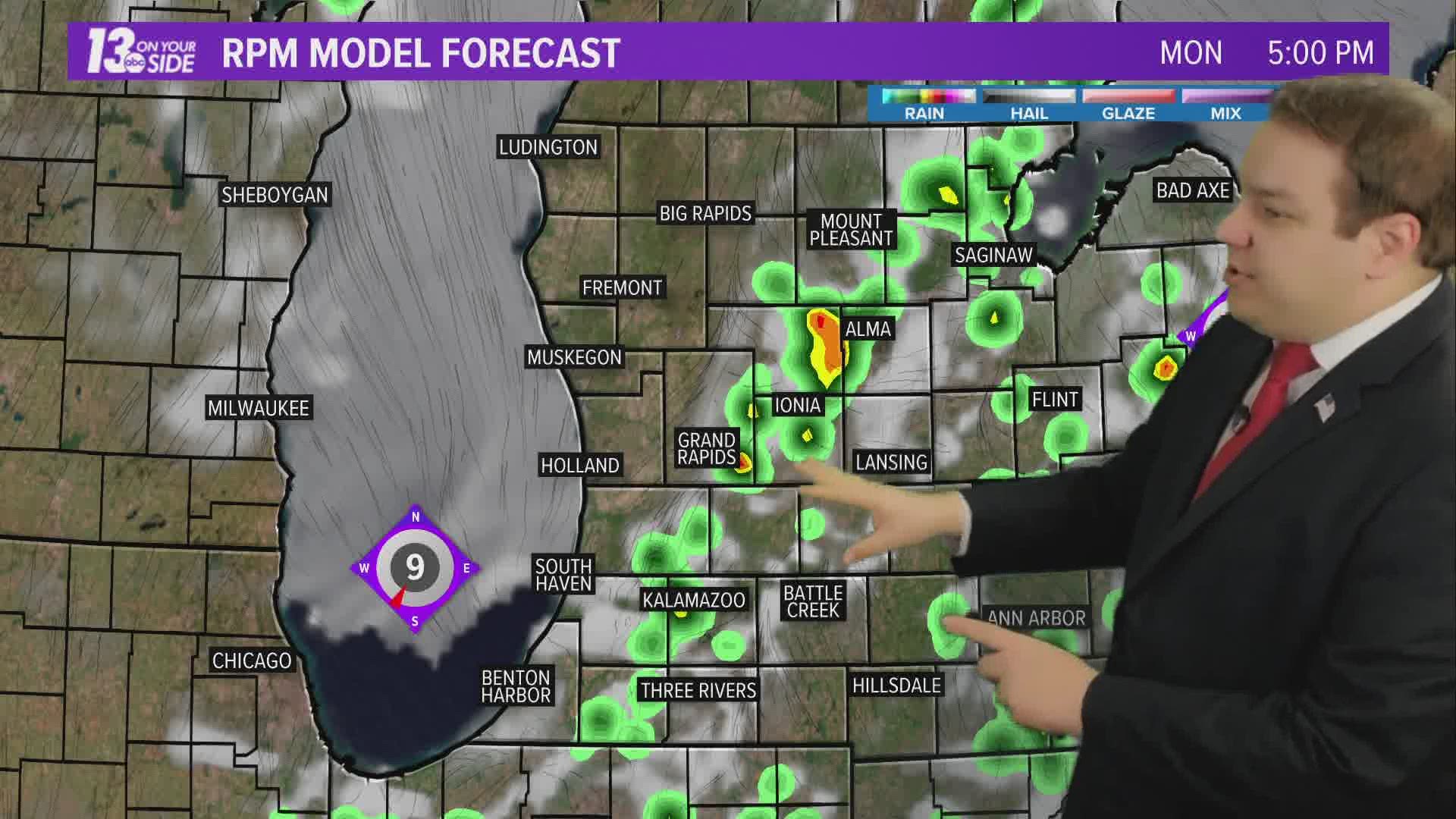 Some scattered showers and storms will be possible on Memorial Day. Meteorologist Michael Behrens has the latest.