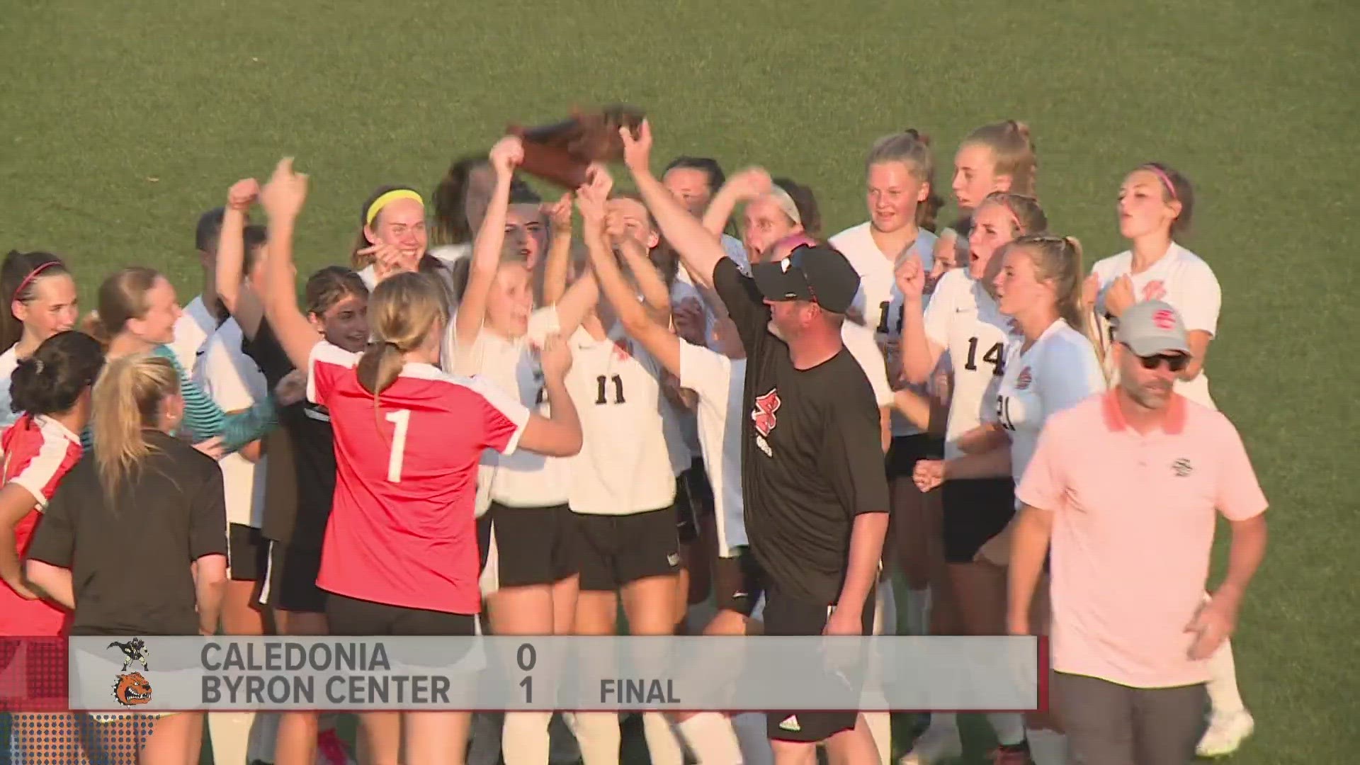 Byron Center wins the district title 1-0 over Caledonia.
