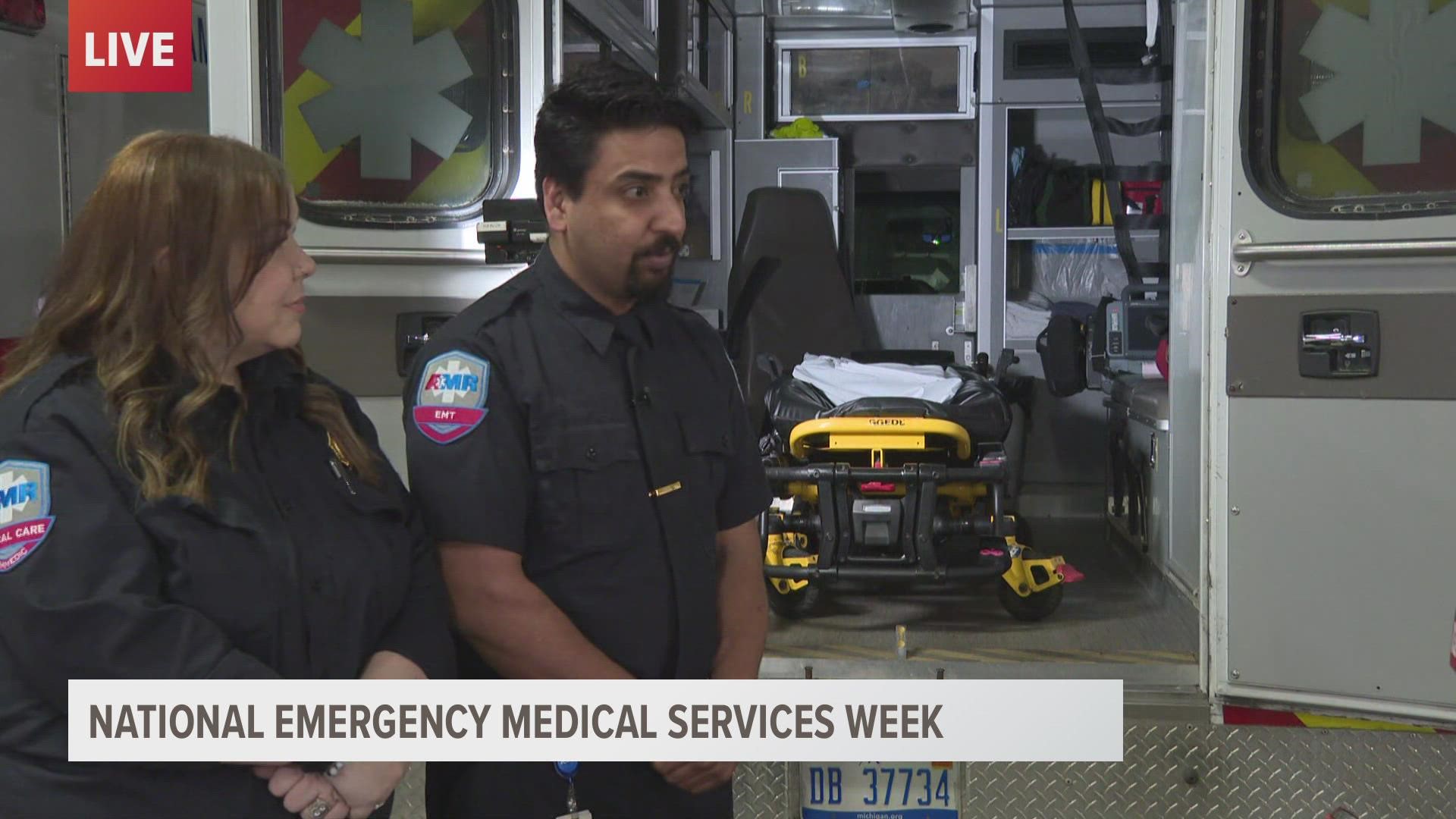 It's a time to recognize the life-saving efforts of emergency medical services personnel.