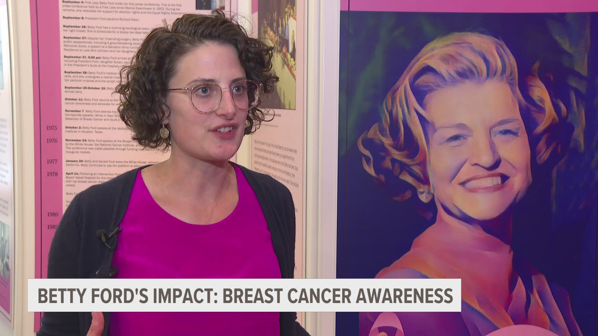 Betty Ford's breast cancer journey is highlighted in a new exhibit at the Gerald Ford Presidential Library and Museum.