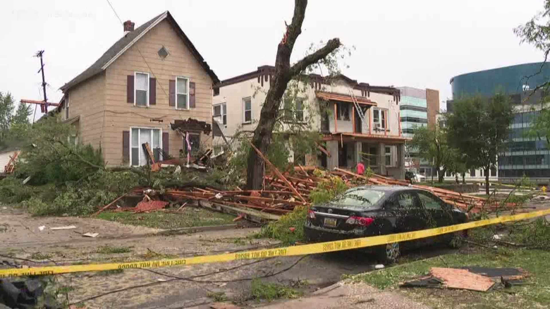 One of the hardest hit areas in the severe storms Wednesday night was right in Grand Rapids, in the Belknap neighborhood. The roof to an apartment building was blown off. Trees fell through homes. Power lines were brought down. Residents are now out trying to survey the damage and figure out what's next.