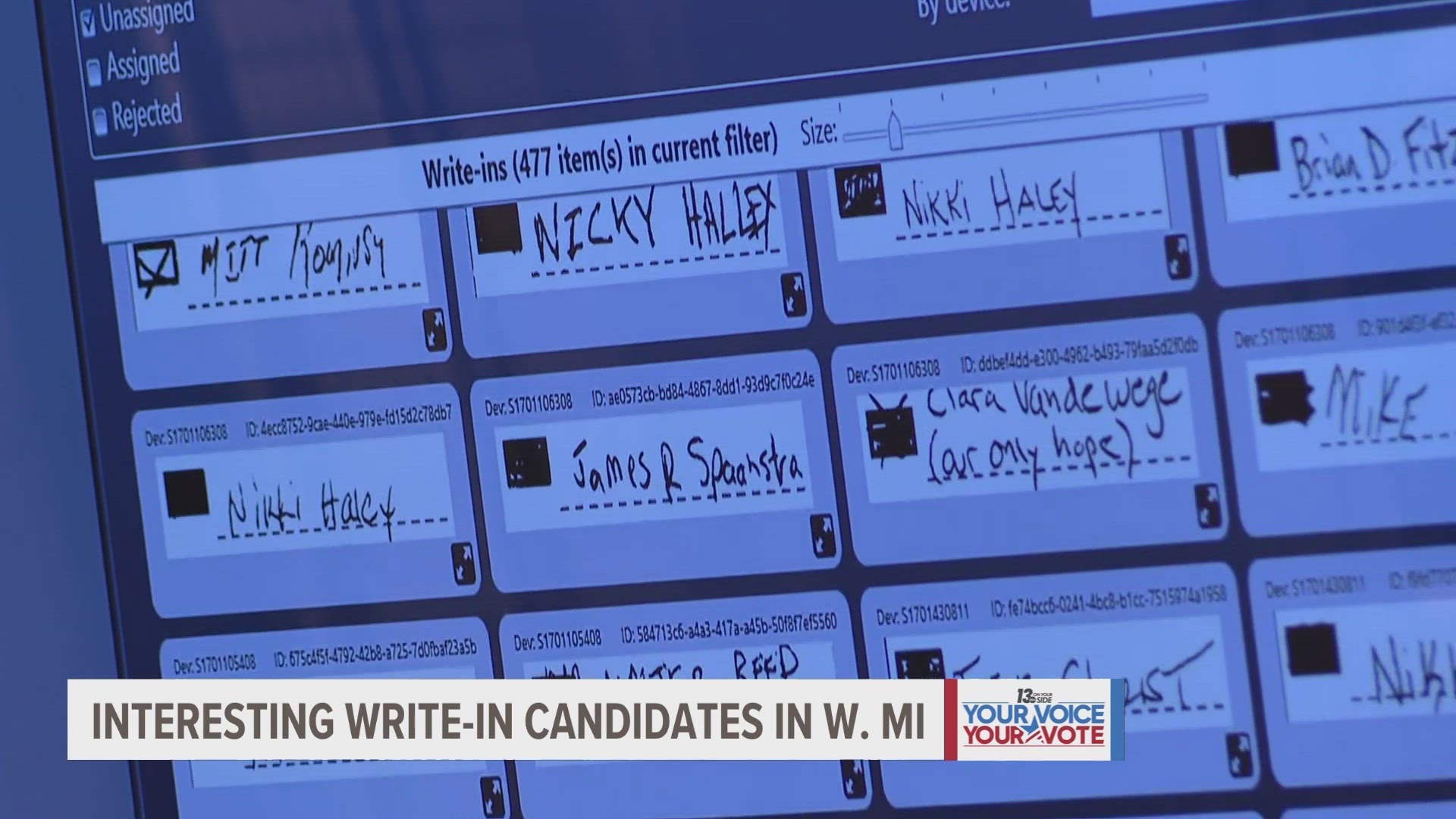 In Kent County, more than 1,200 people wrote in a candidate for president in the 2024 General Election.