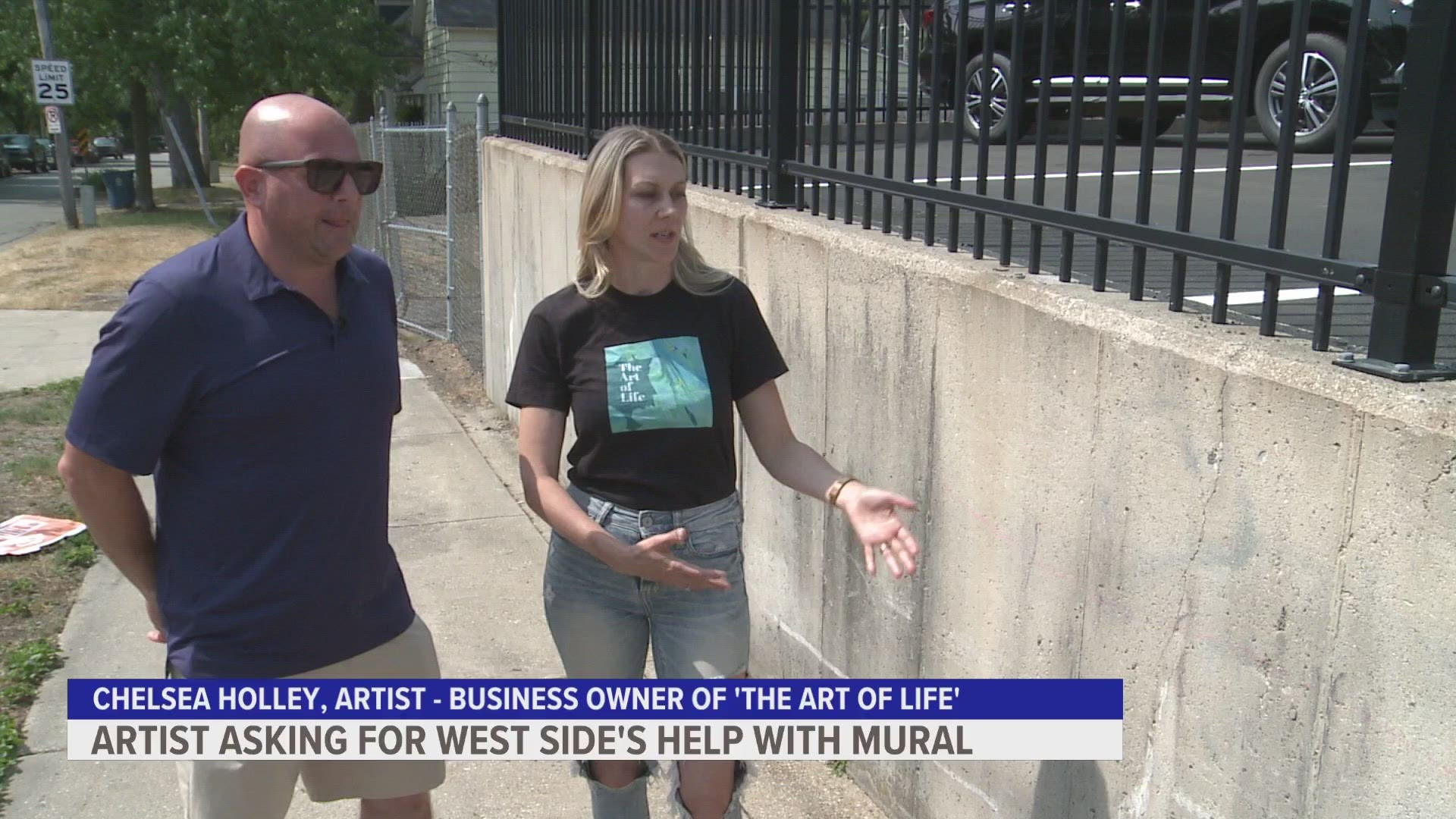 The artist and business owner want feedback on what they think represents the West Side.