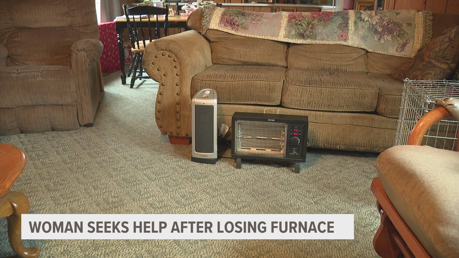 Linda Smalley's aged furnace was struggling to heat her home. It was discovered it was no longer safe to run, but she can't afford a replacement.